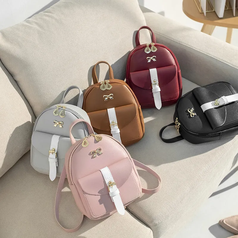 New Fashion Trend Bow Ladies Small Backpack