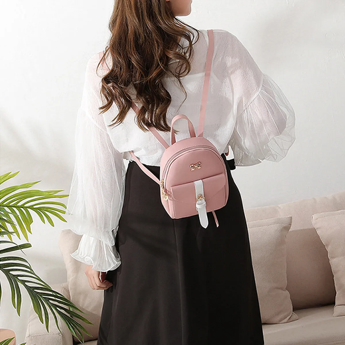 New Fashion Trend Bow Ladies Small Backpack