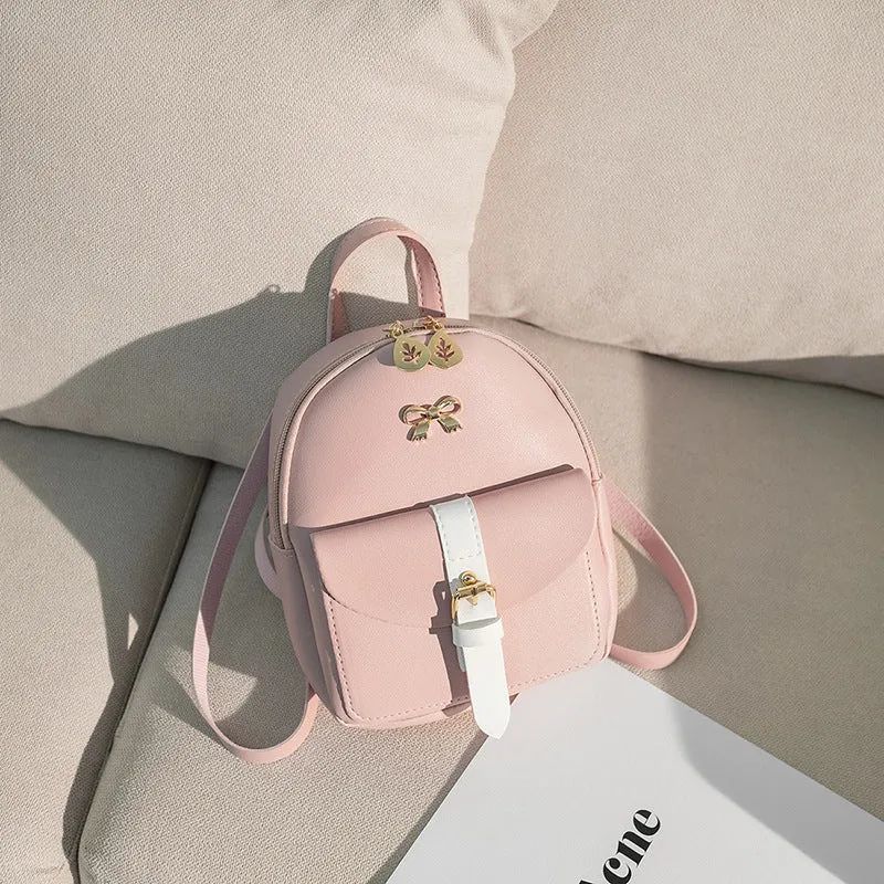 New Fashion Trend Bow Ladies Small Backpack