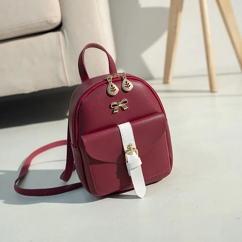 New Fashion Trend Bow Ladies Small Backpack