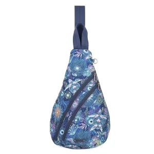 On The Go Sling Backpack - EcoTwill - Royal Blue Seascape