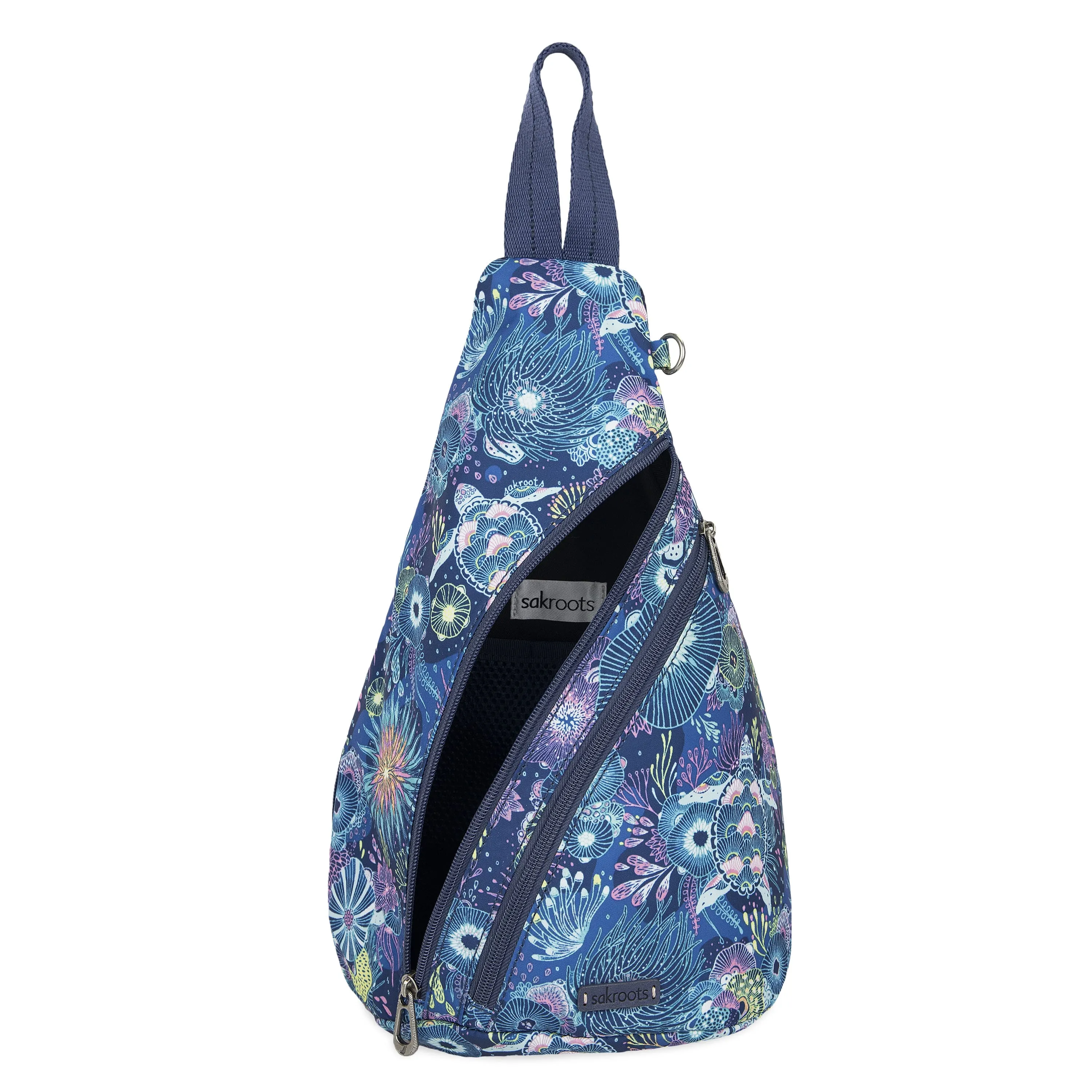 On The Go Sling Backpack - EcoTwill - Royal Blue Seascape