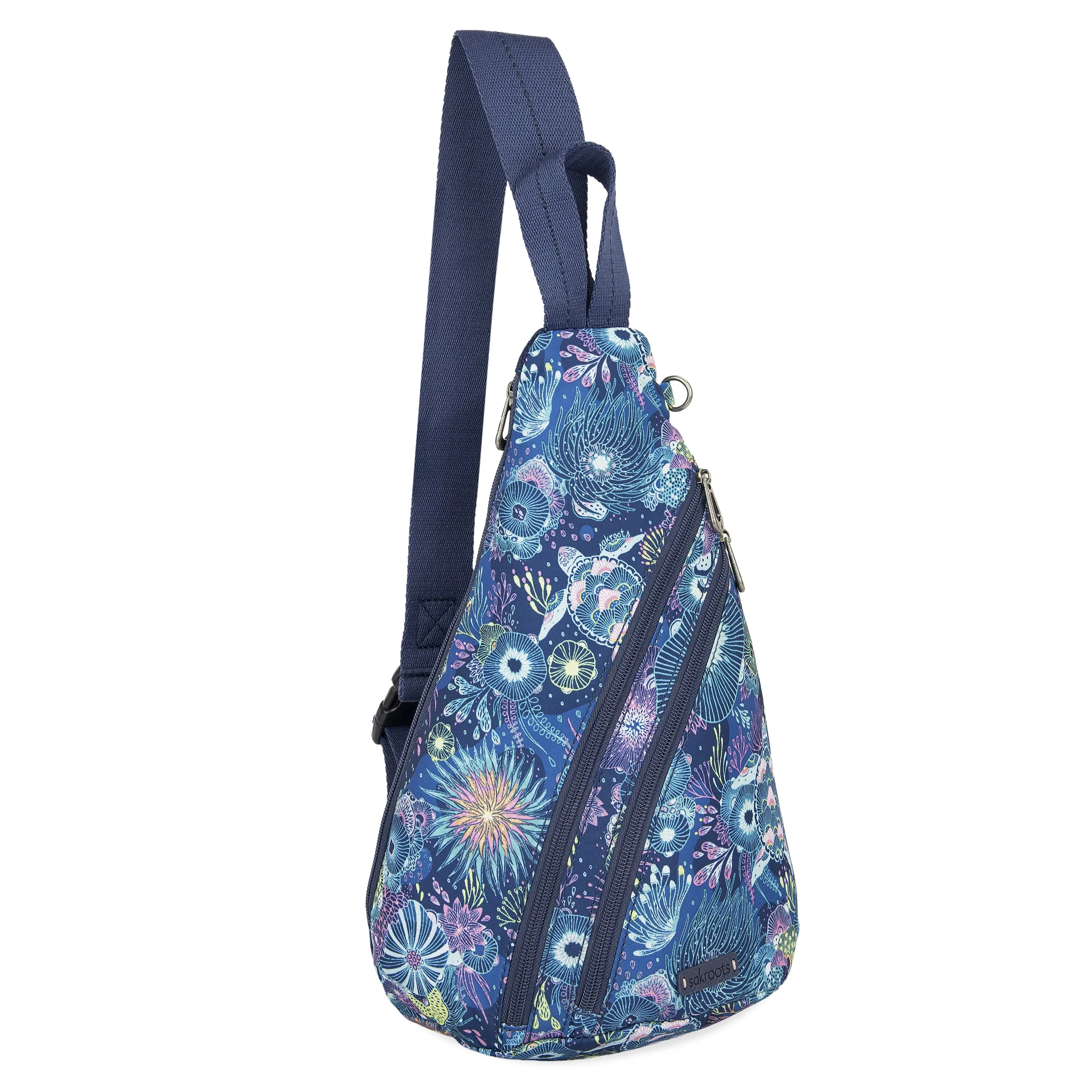 On The Go Sling Backpack - EcoTwill - Royal Blue Seascape