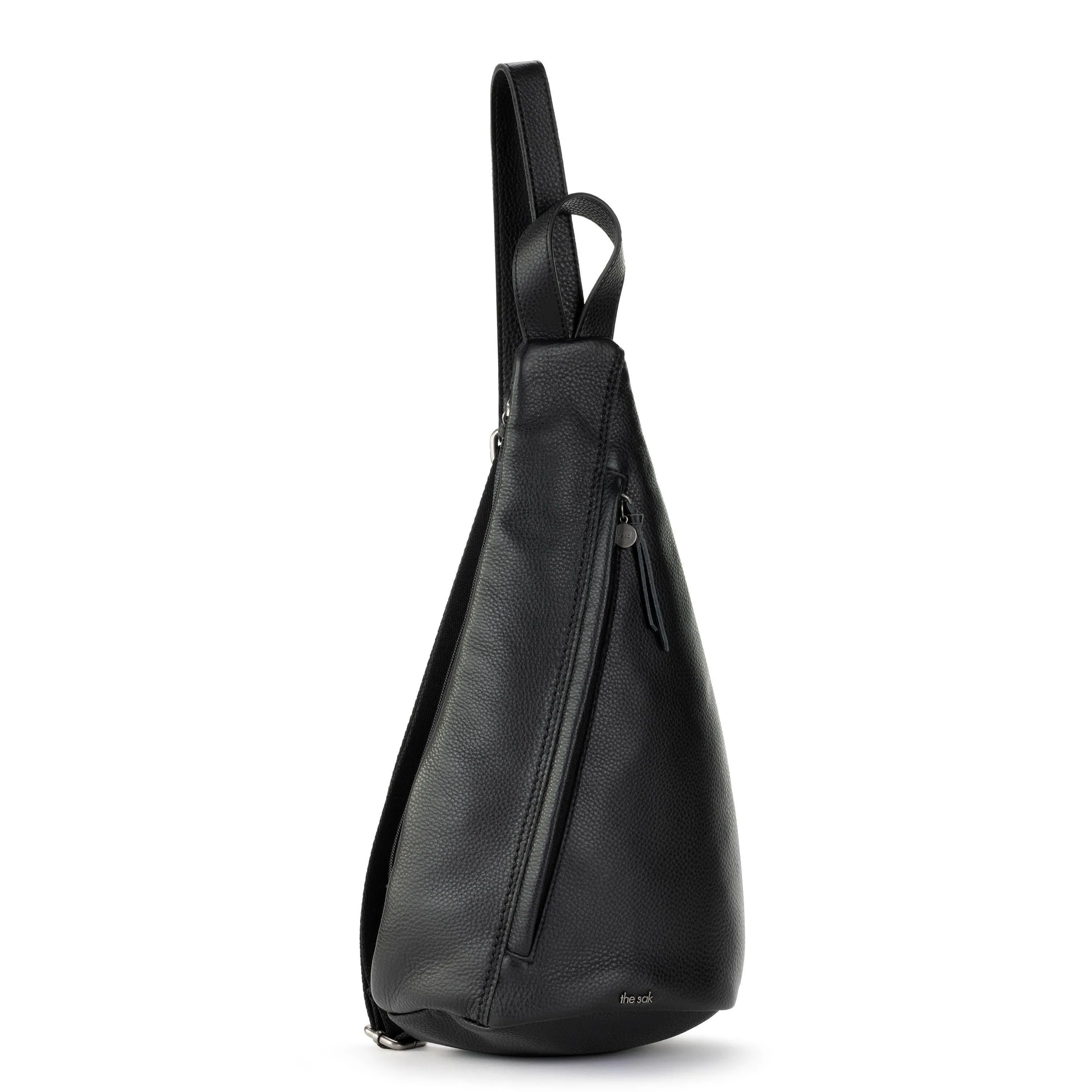 On The Go Sling Backpack - Leather - Black