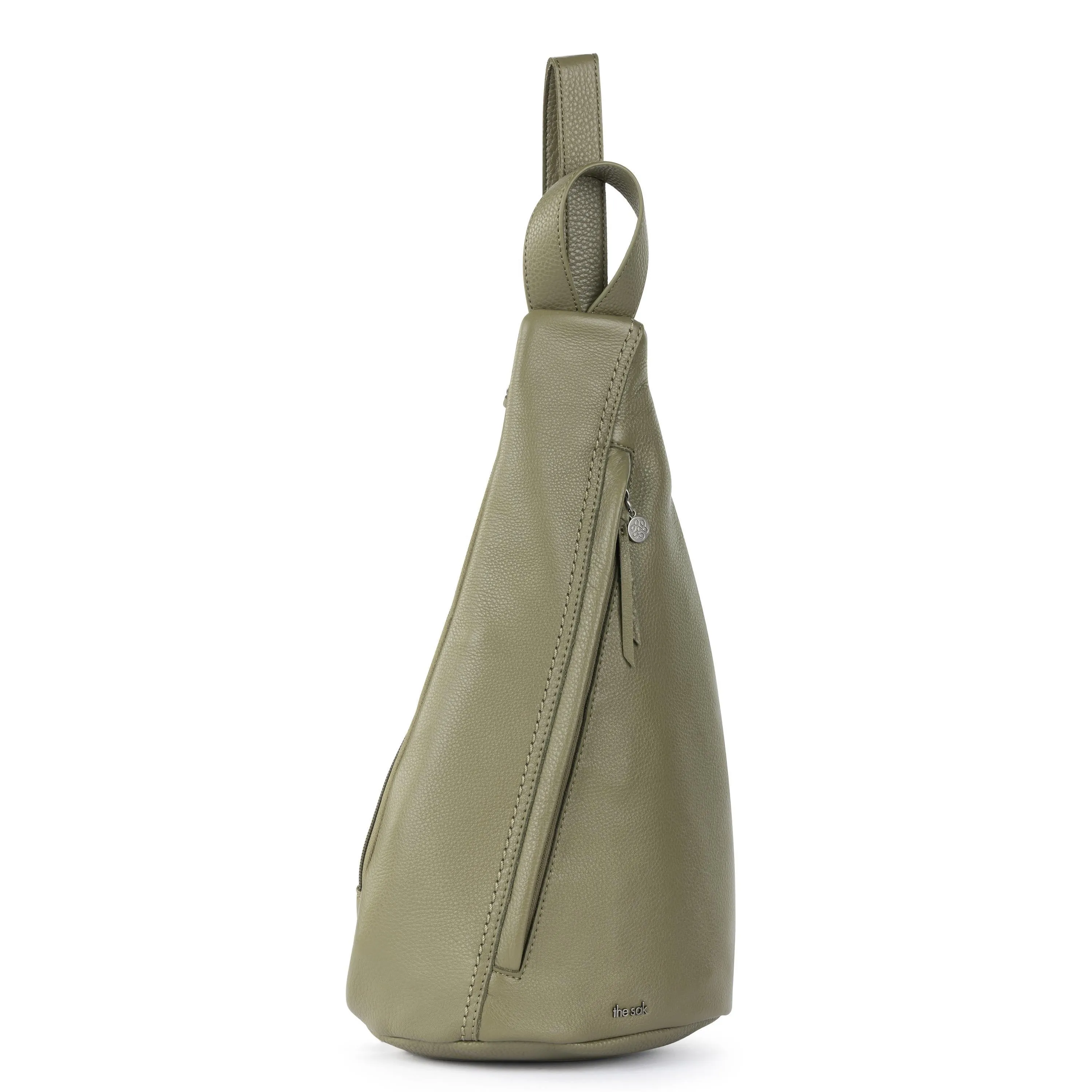 On The Go Sling Backpack - Leather - Loden
