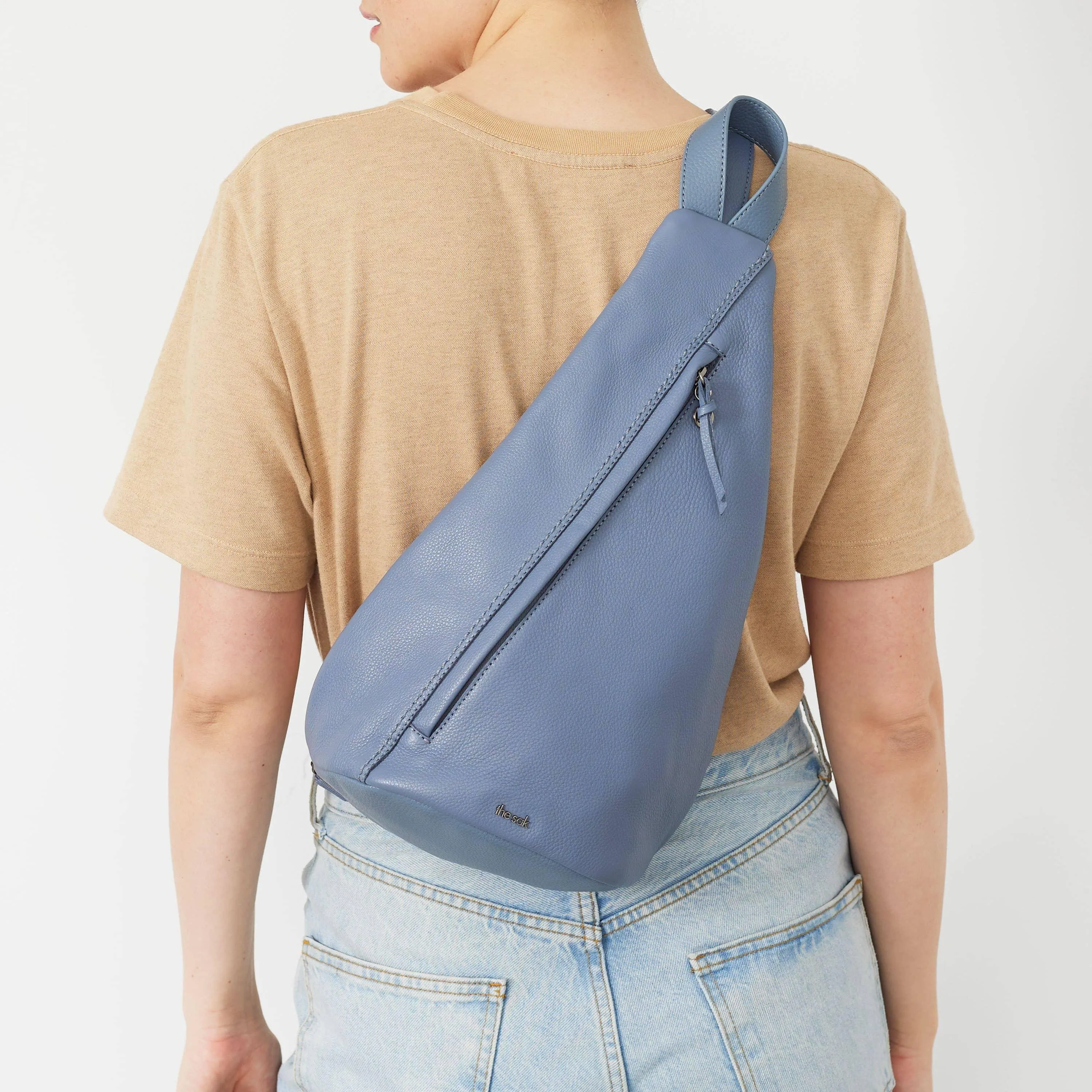 On The Go Sling Backpack - Leather - Maritime