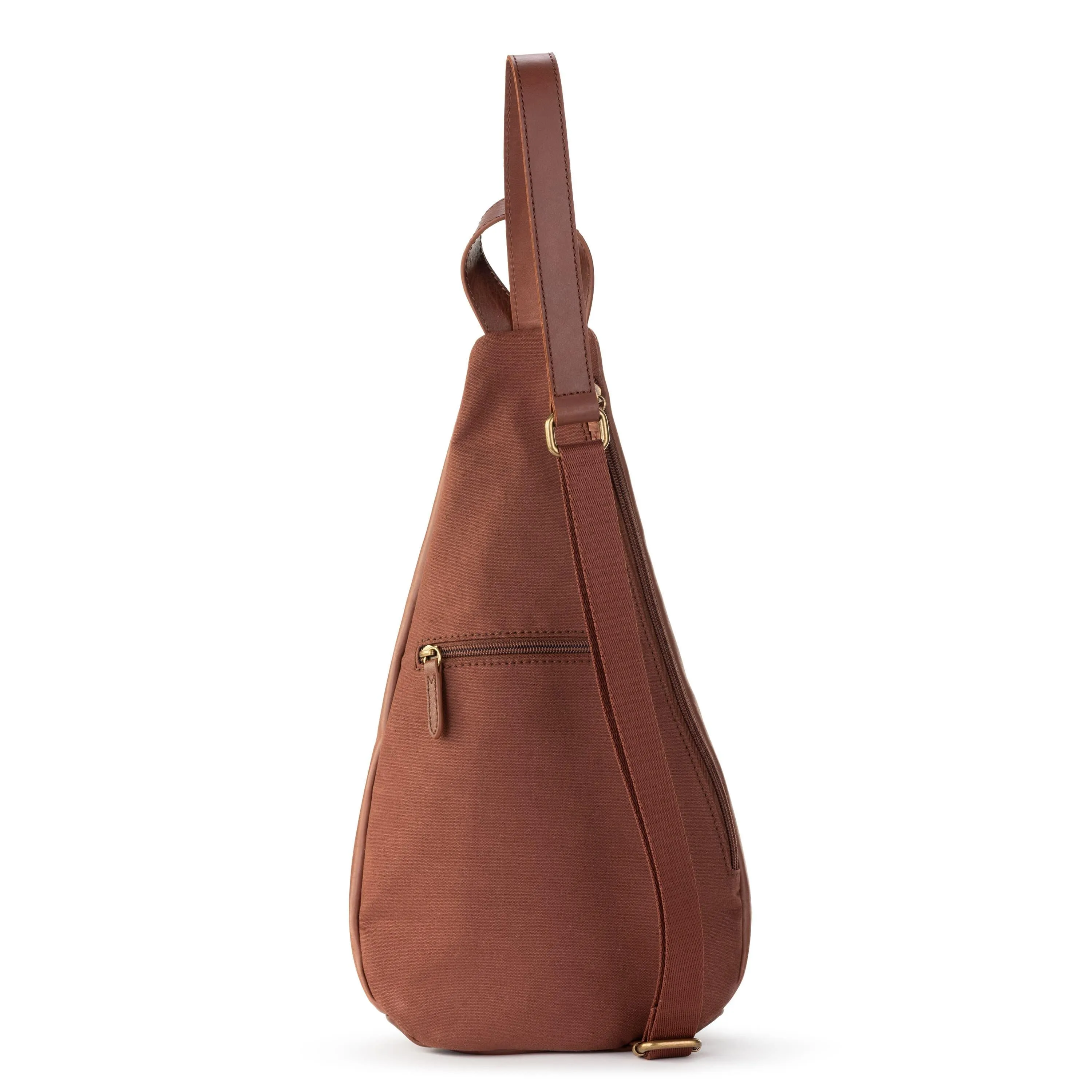 On The Go Sling Backpack - Leather - Teak
