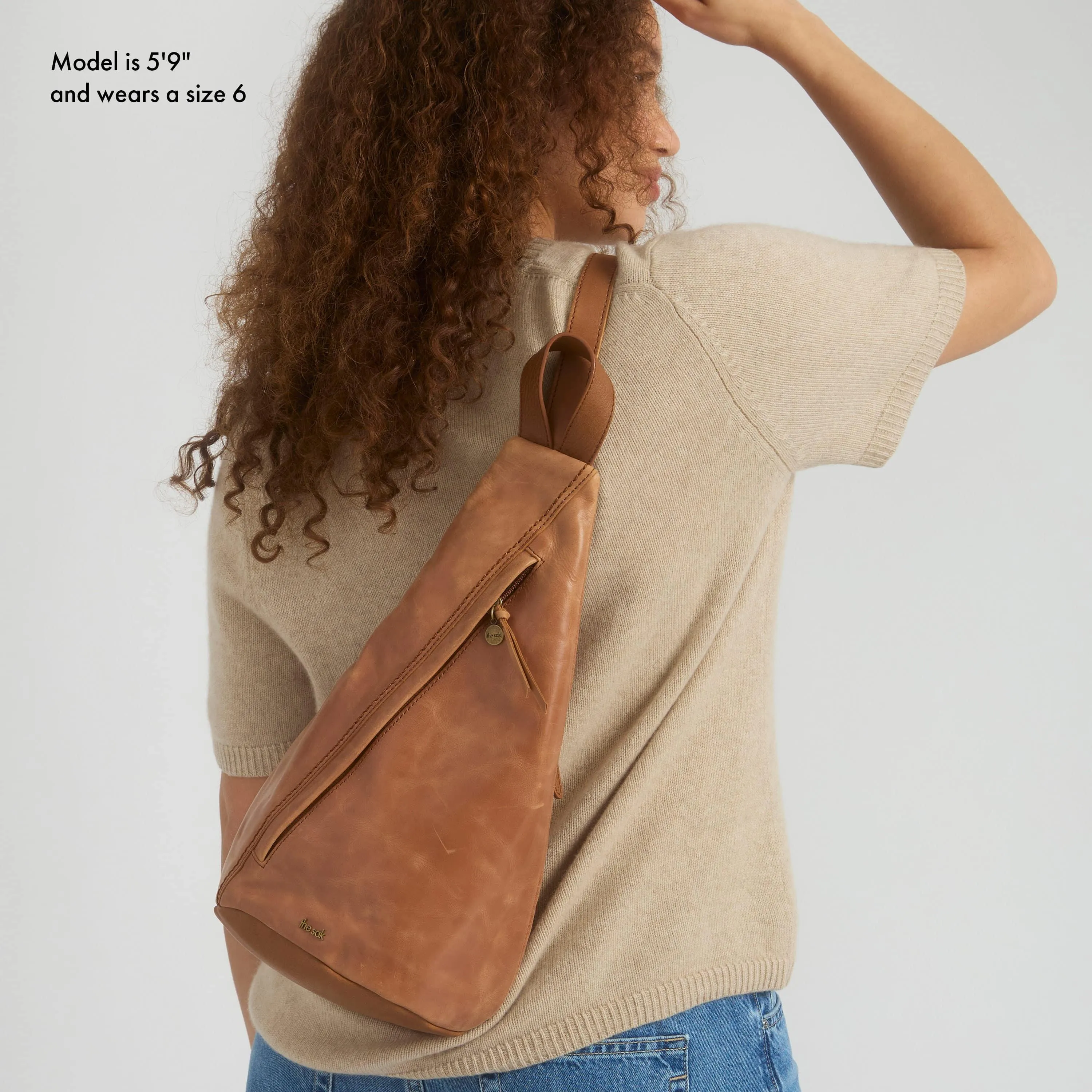On The Go Sling Backpack - Leather - Tobacco