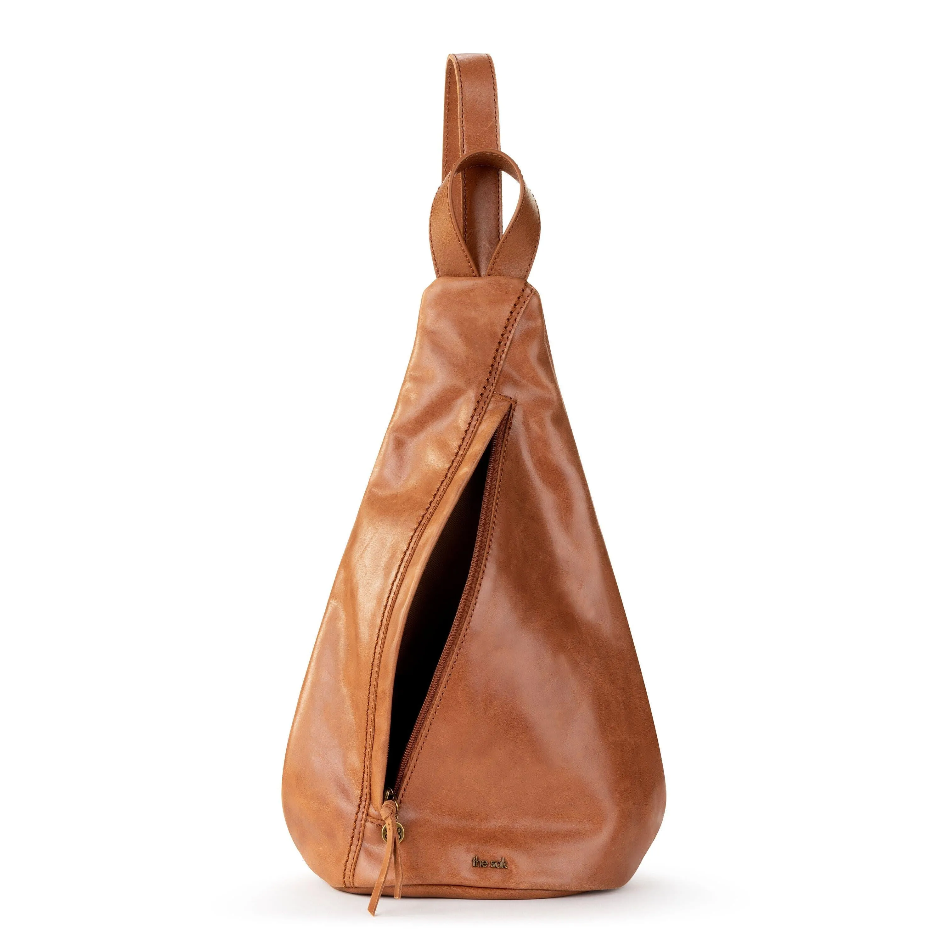On The Go Sling Backpack - Leather - Tobacco