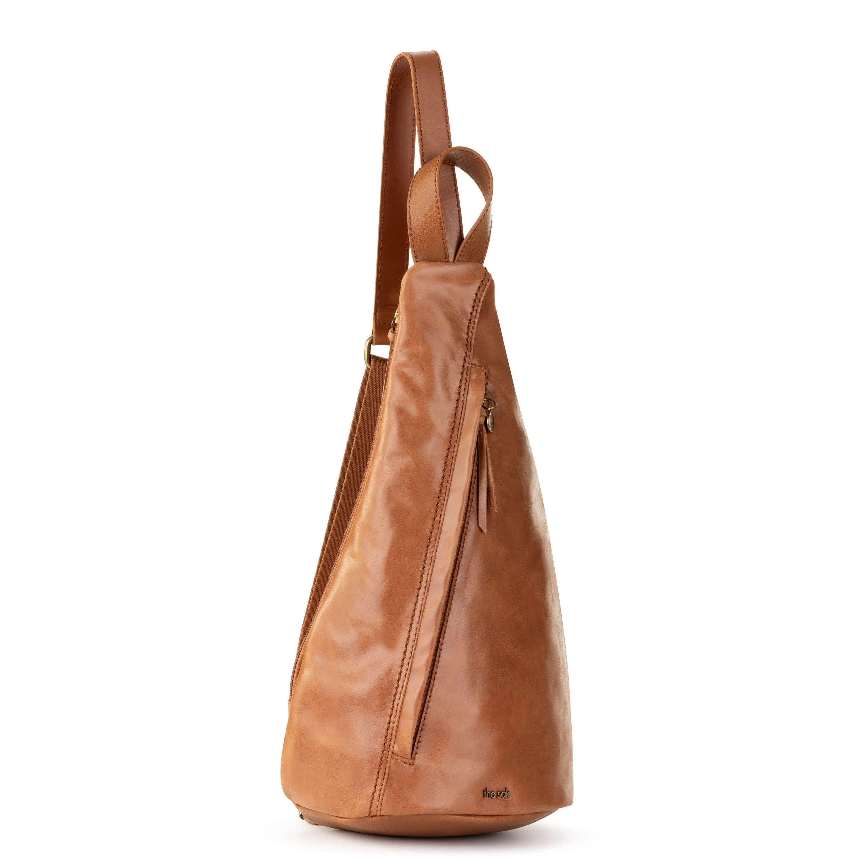 On The Go Sling Backpack - Leather - Tobacco