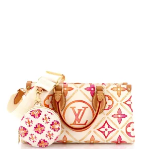 OnTheGo Tote By The Pool Monogram Tile Canvas East West