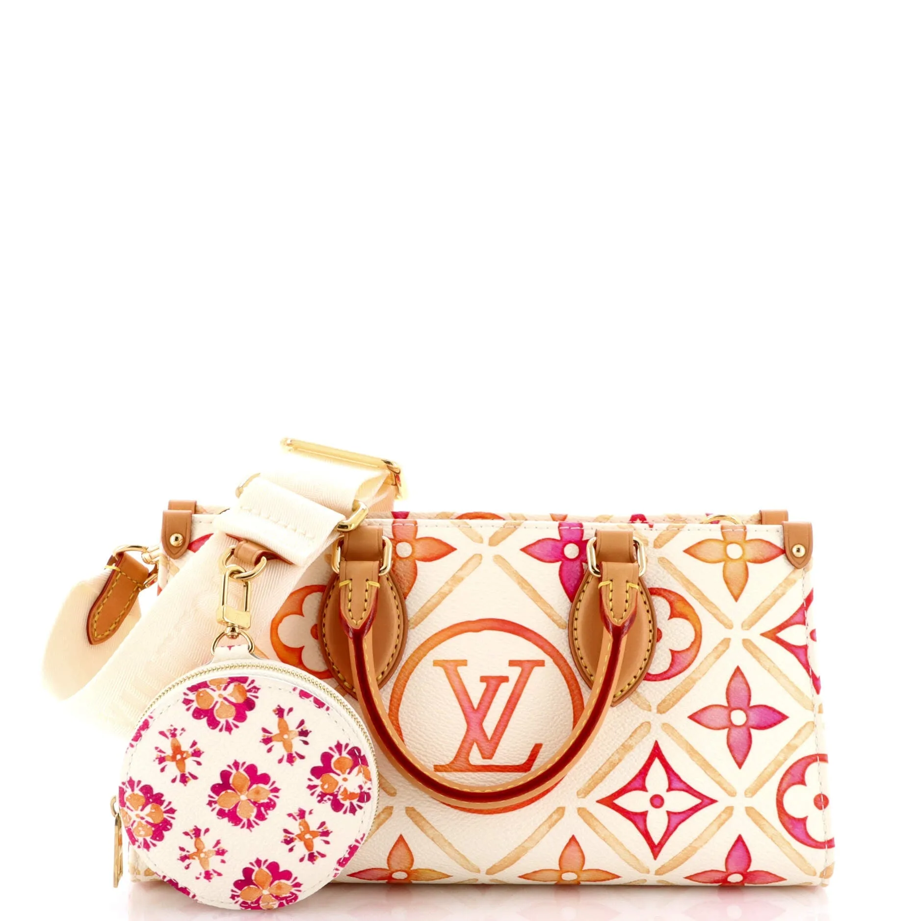 OnTheGo Tote By The Pool Monogram Tile Canvas East West