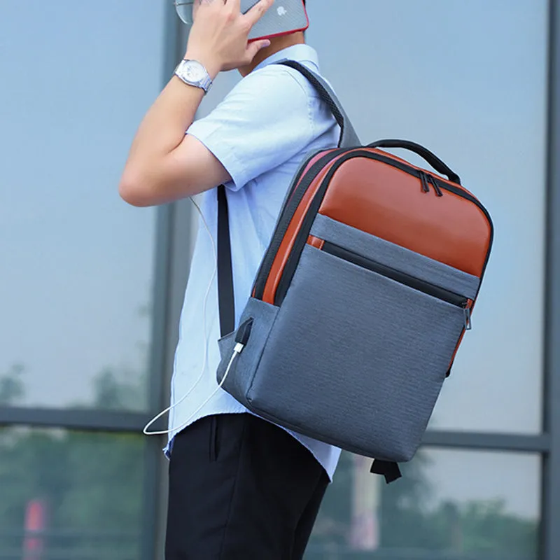 Oxford Cloth USB Business Laptop Backpack for Men
