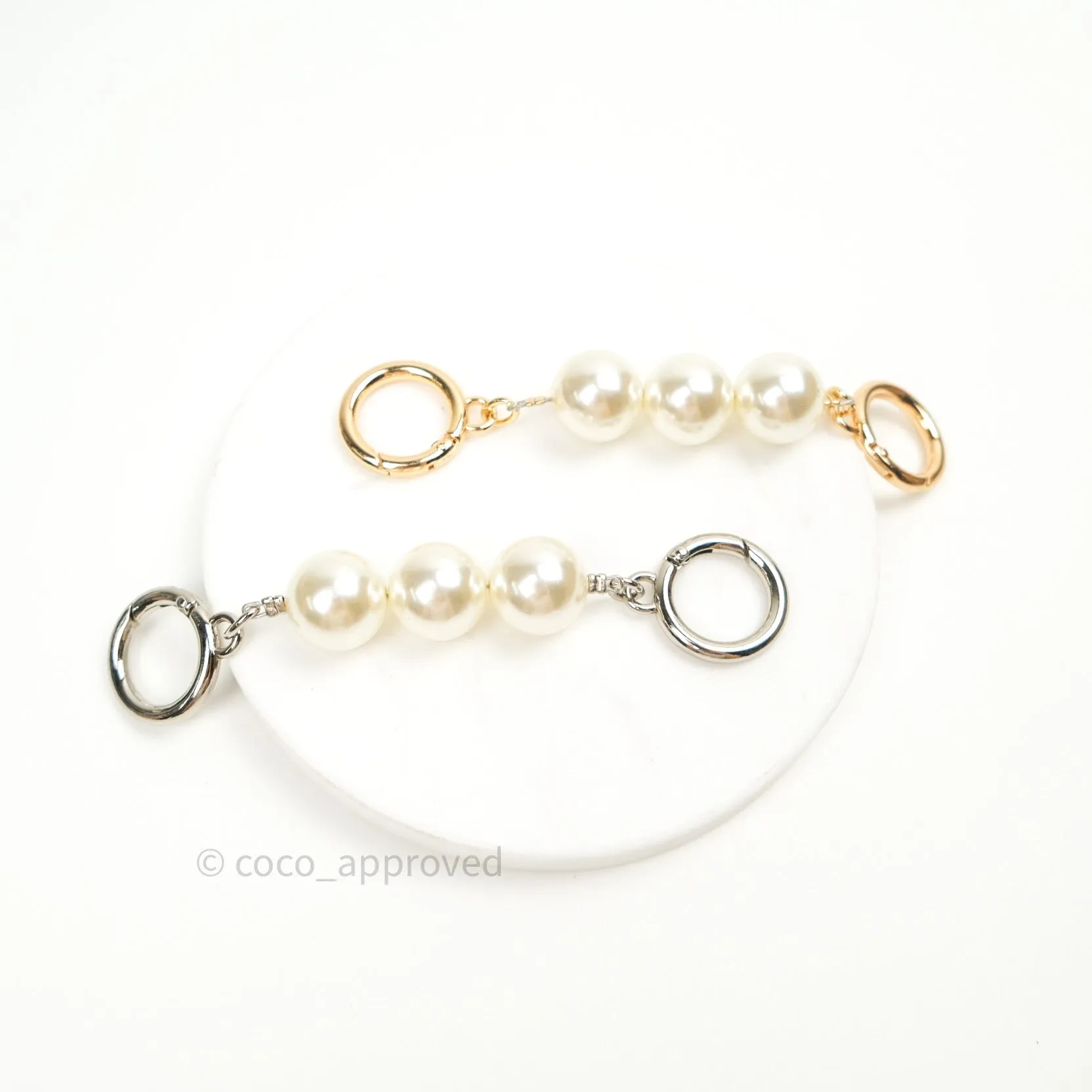 Pearl Strap Extension (Silver/Ivory)
