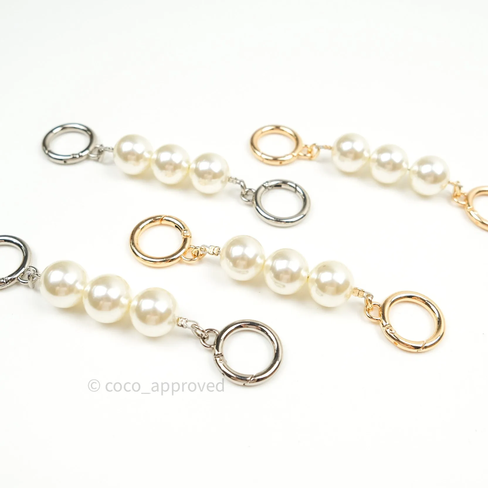 Pearl Strap Extension (Silver/Ivory)