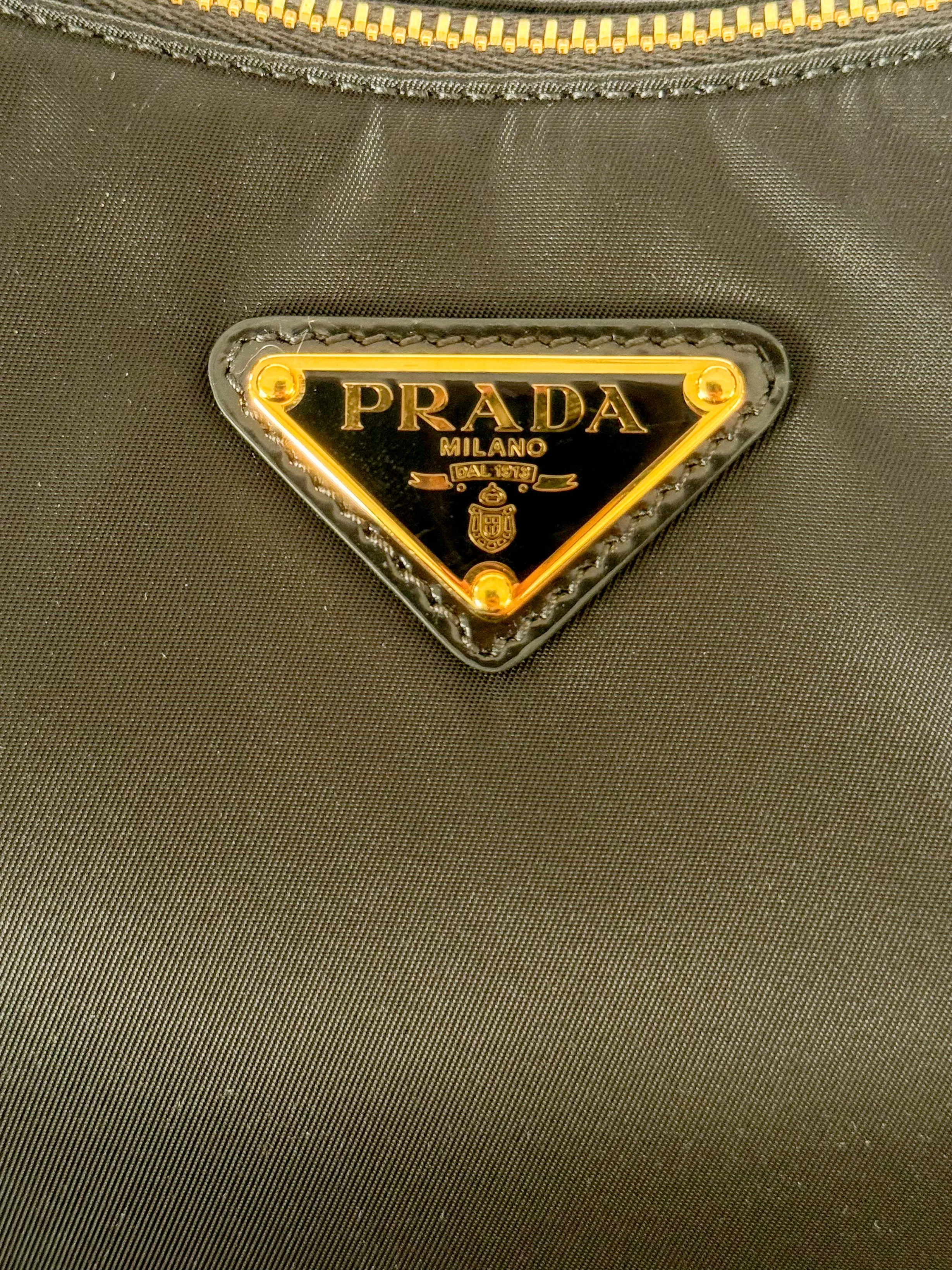 Prada Black & Gold Re-Edition Nylon Bag