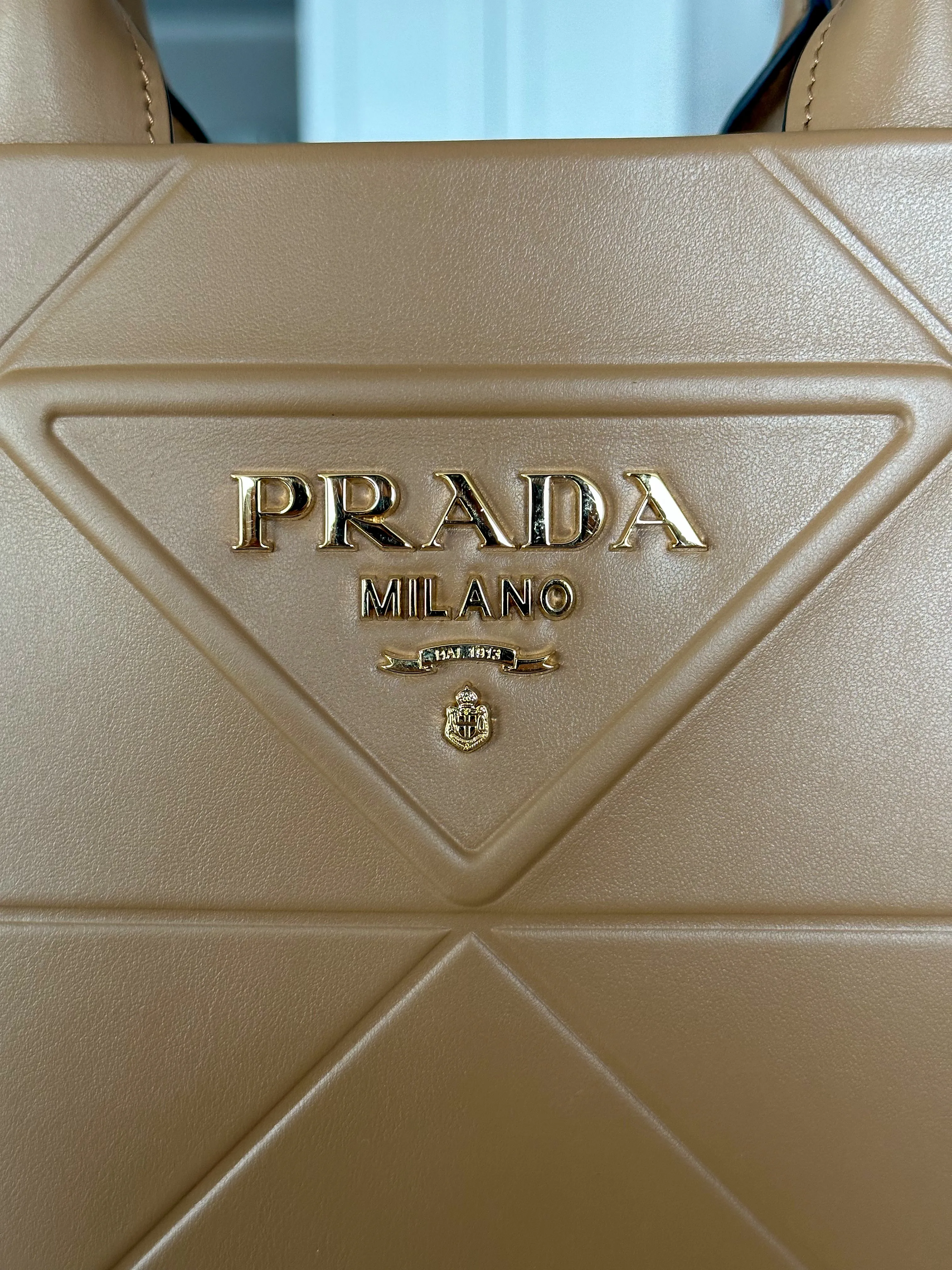 Prada Caramel Mini Symbole Leather Tote Bag