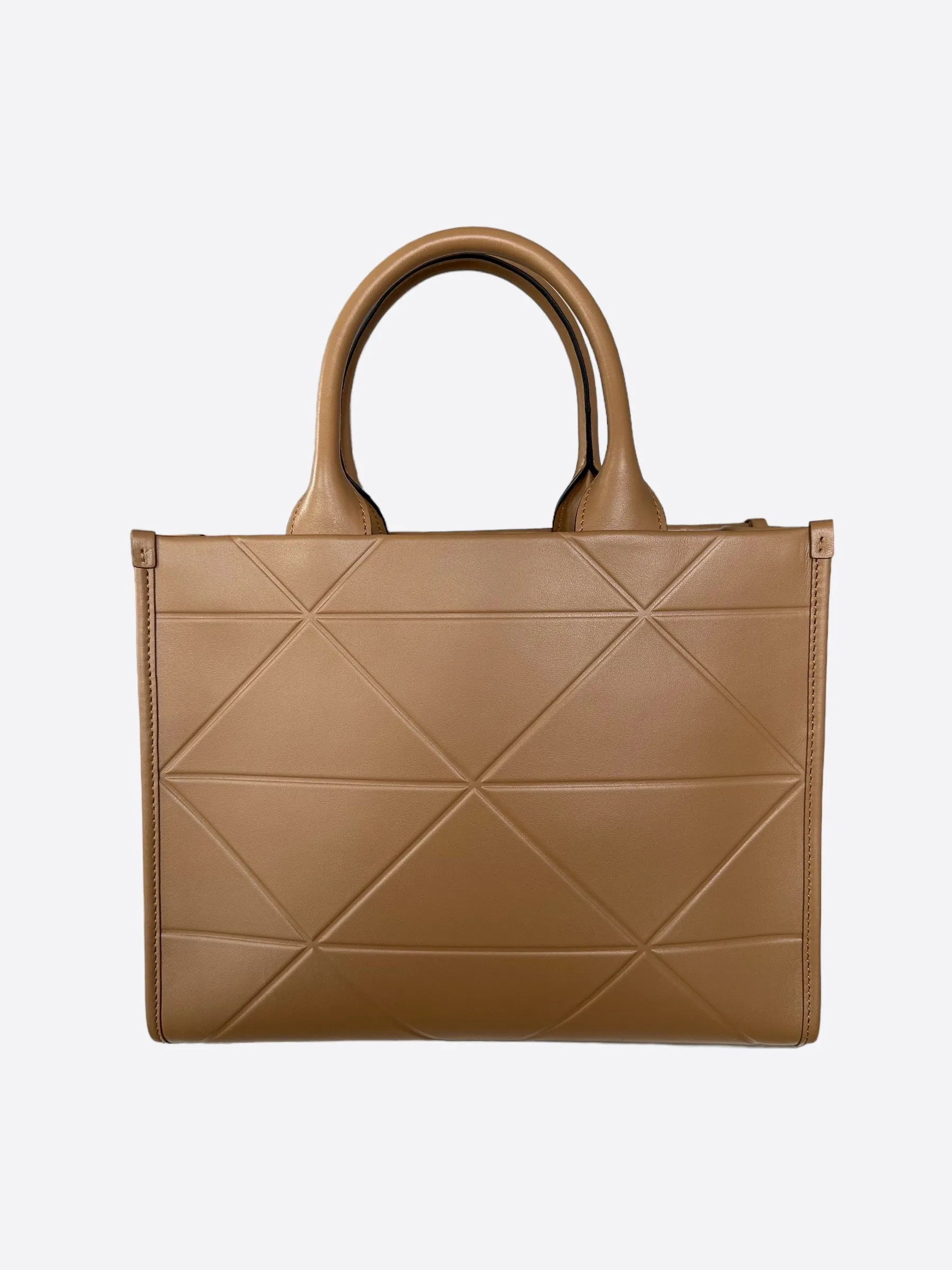 Prada Caramel Small Symbole Leather Tote Bag