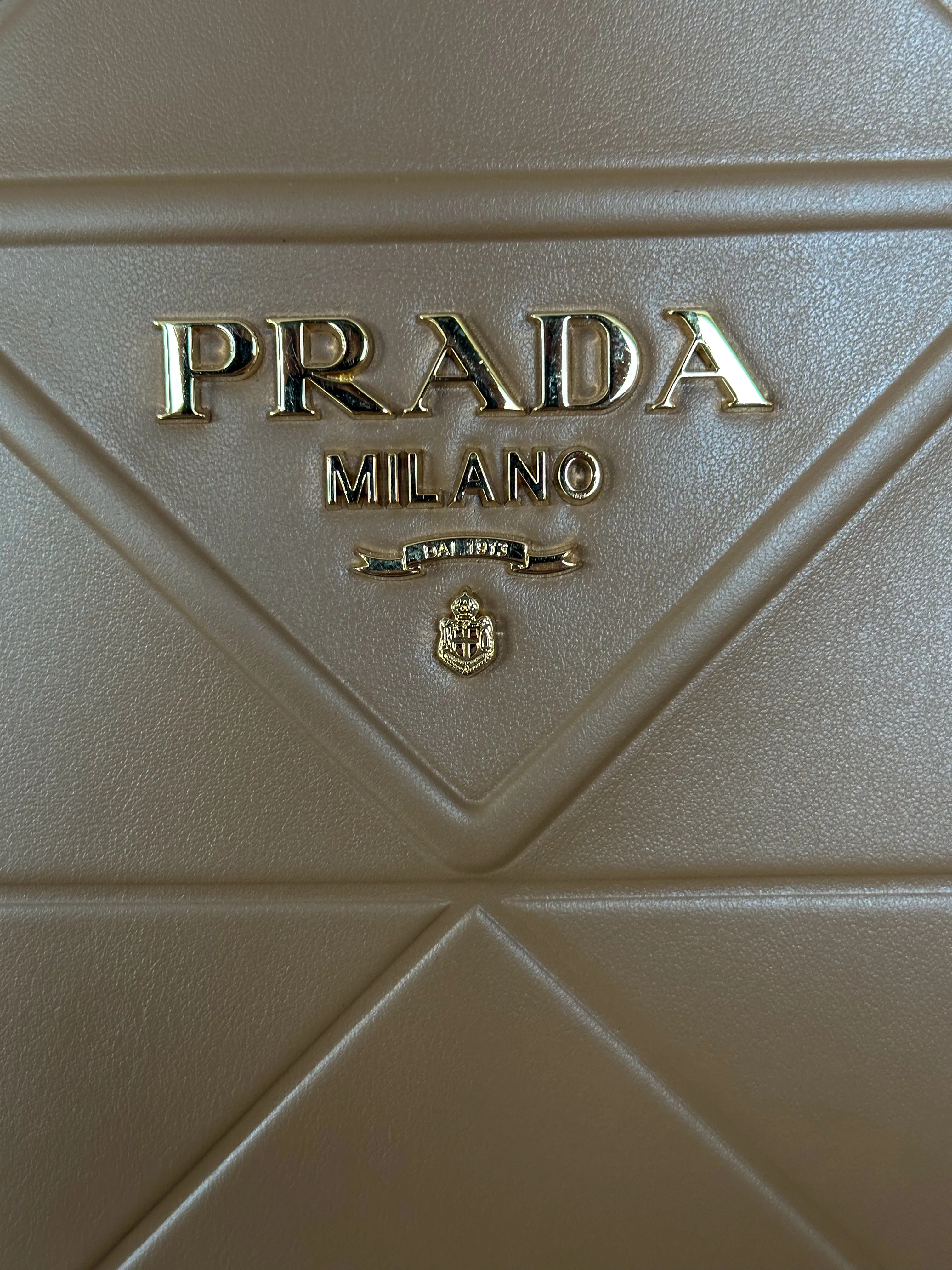 Prada Caramel Small Symbole Leather Tote Bag