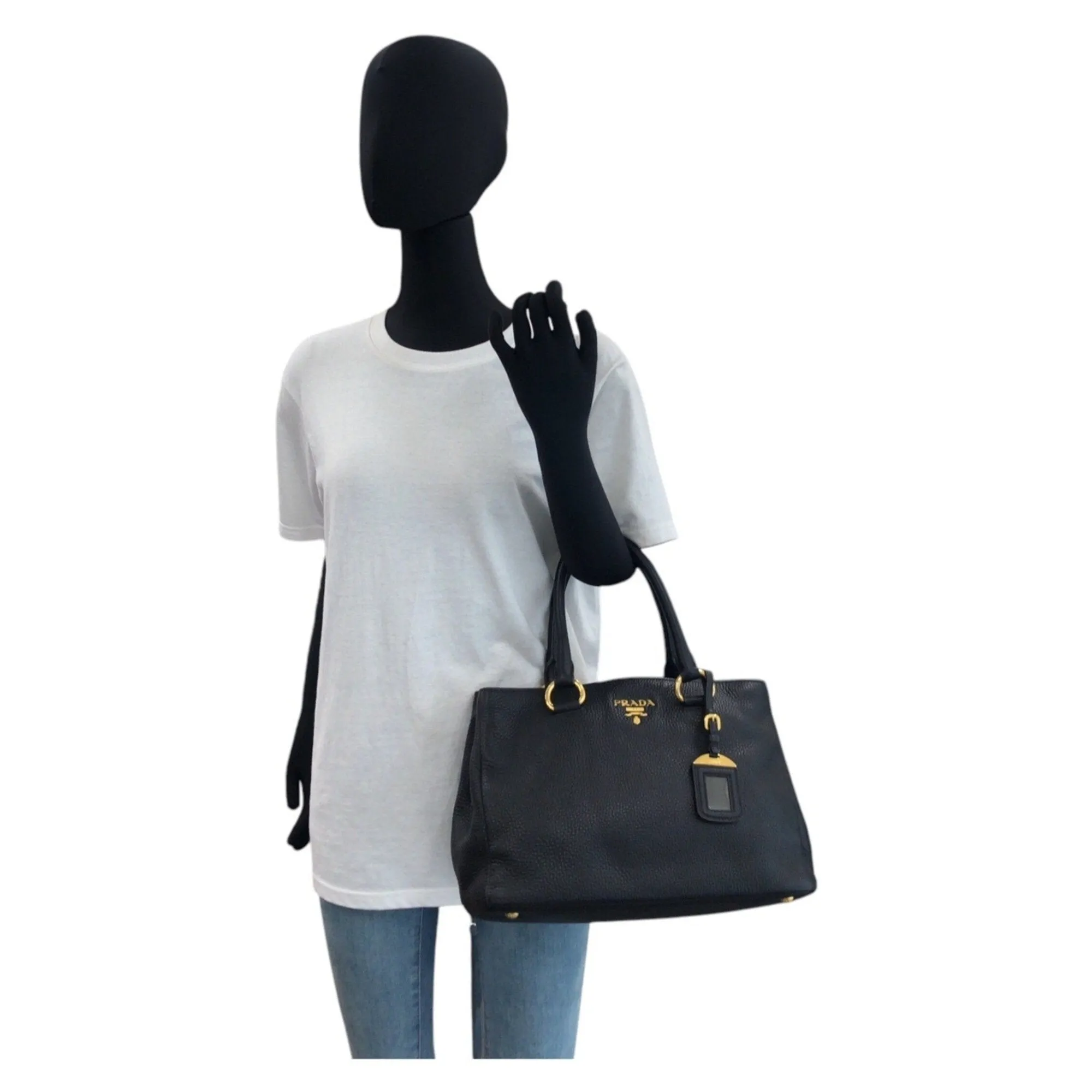 Prada Leather Handbag Tote Bag (Pre-Owned)