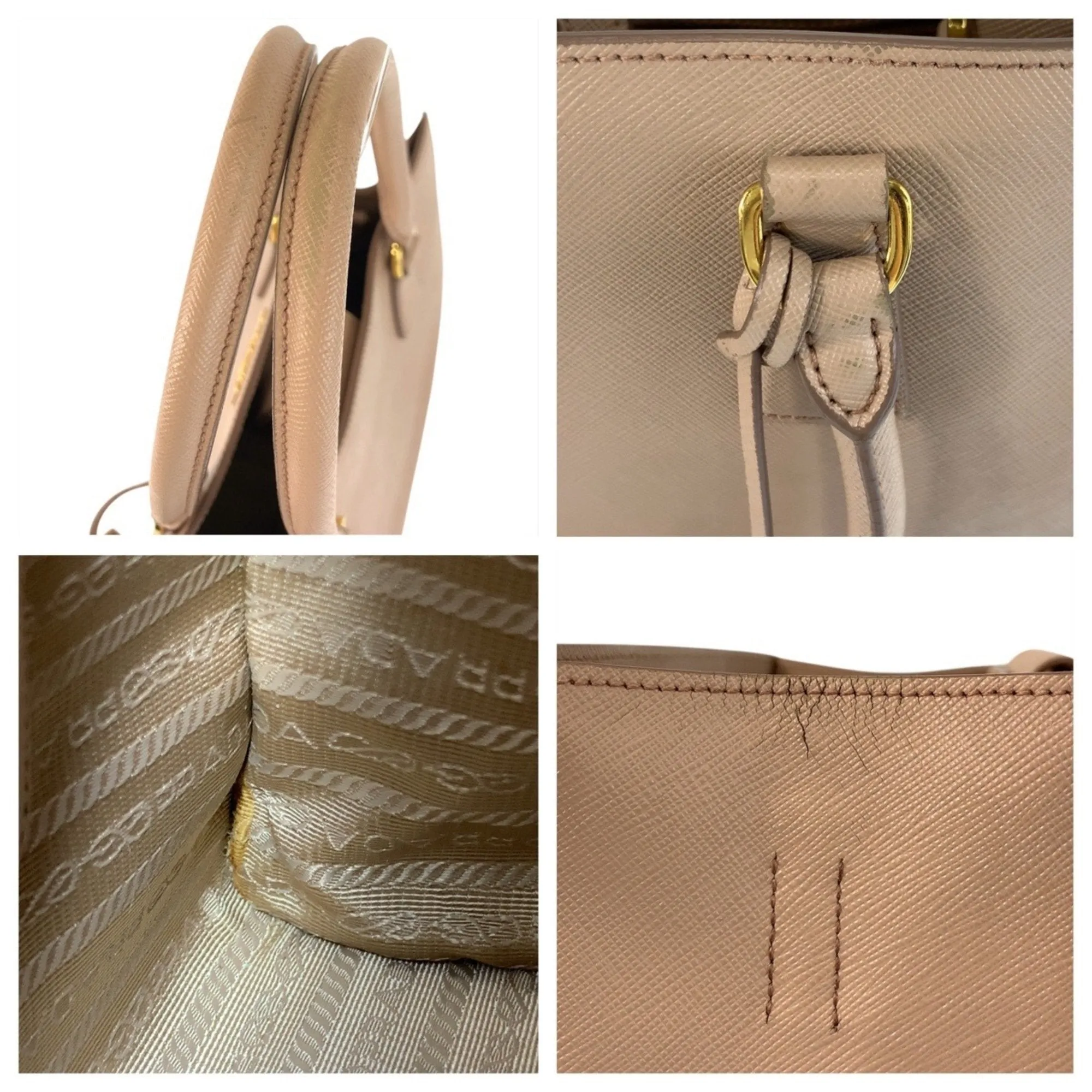 Prada Leather Handbag Tote Bag (Pre-Owned)