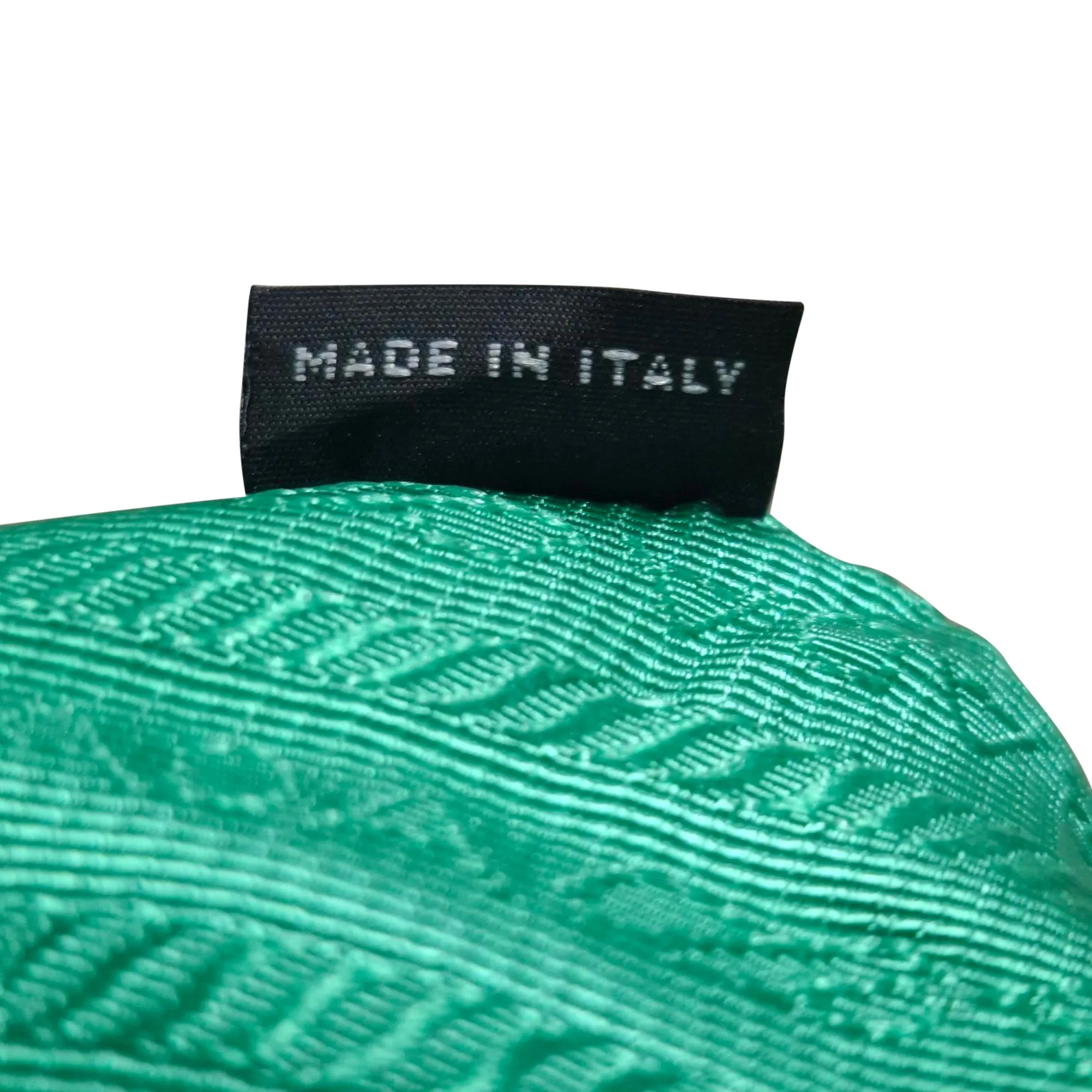 Prada Mini Tessuto Gaufre Shoulder Bag in Green Nylon