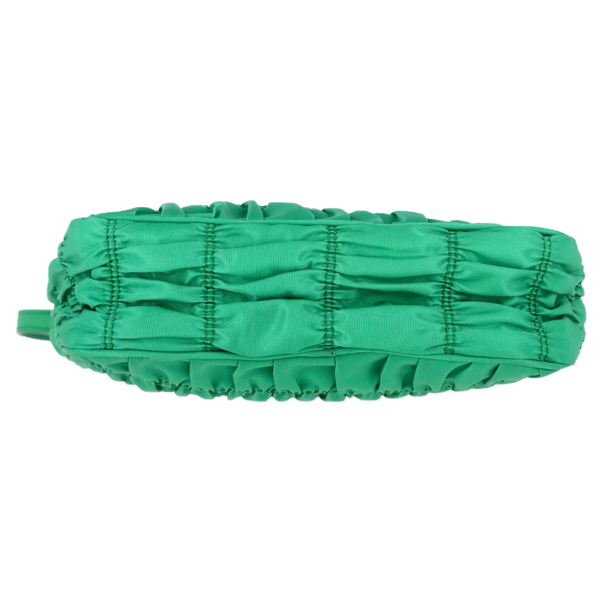 Prada Mini Tessuto Gaufre Shoulder Bag in Green Nylon
