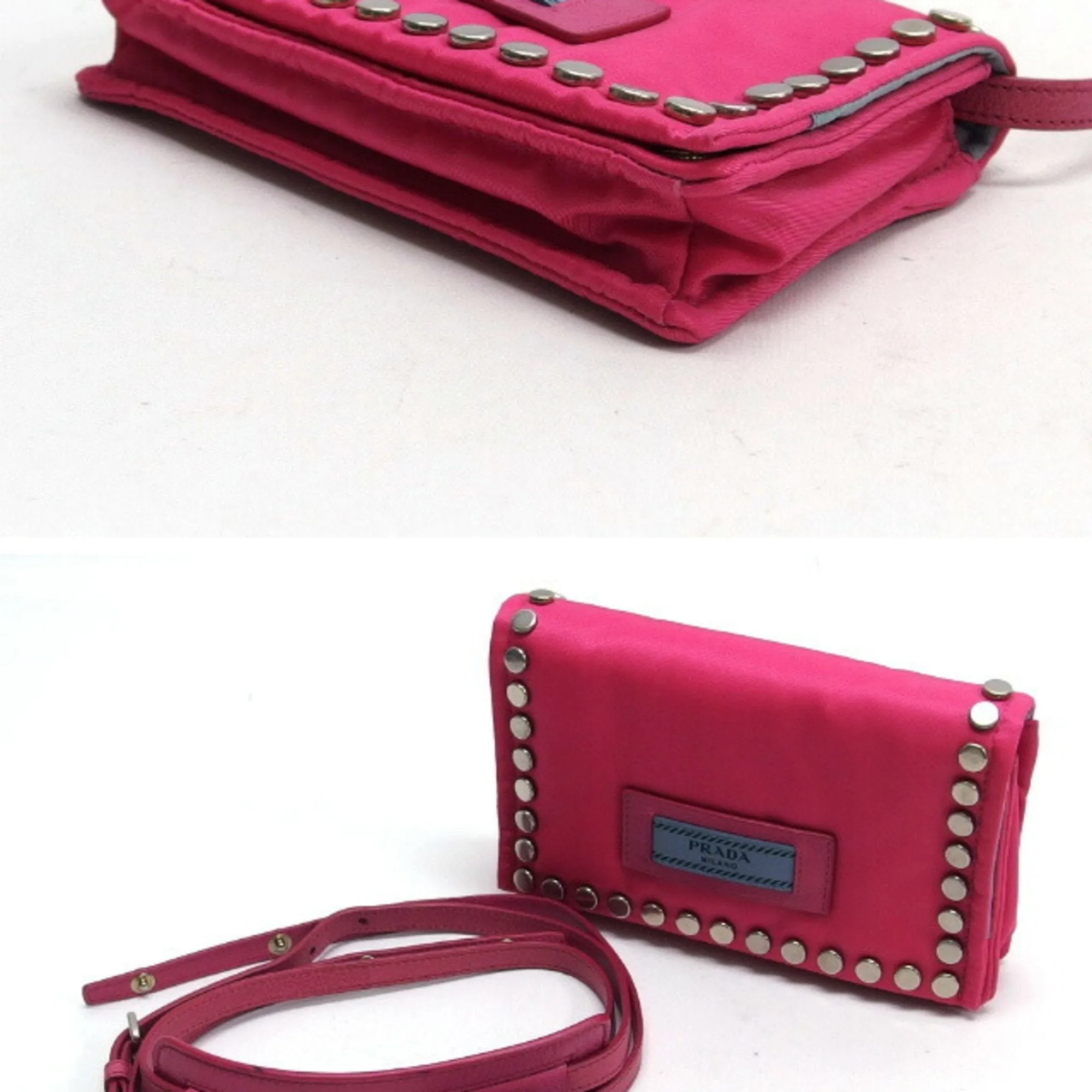 Prada Nylon Clutch Bag Pochette Shoulder Bag (Pre-Owned)