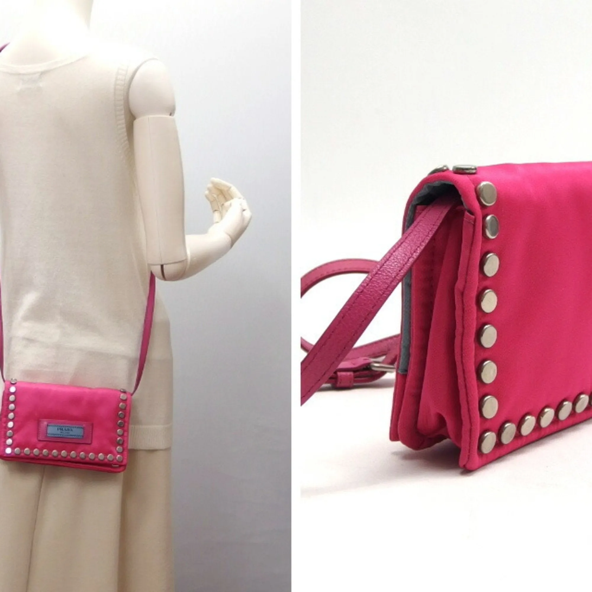 Prada Nylon Clutch Bag Pochette Shoulder Bag (Pre-Owned)