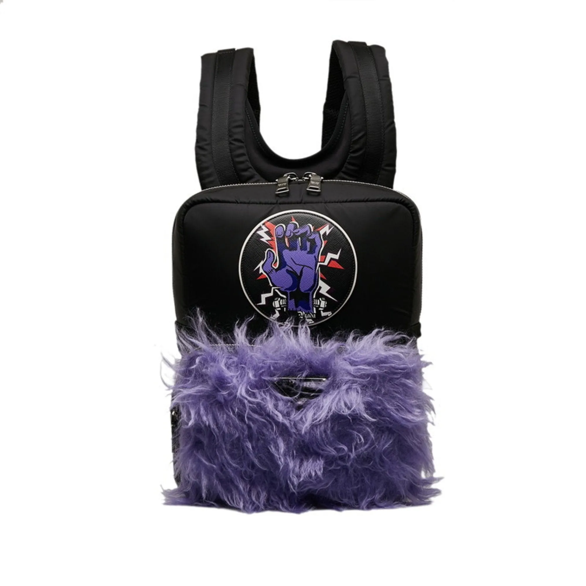 Prada  Nylon Fur Backpack (Pre-Owned)