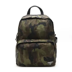 Prada  Nylon Leather Backpack (Pre-Owned)