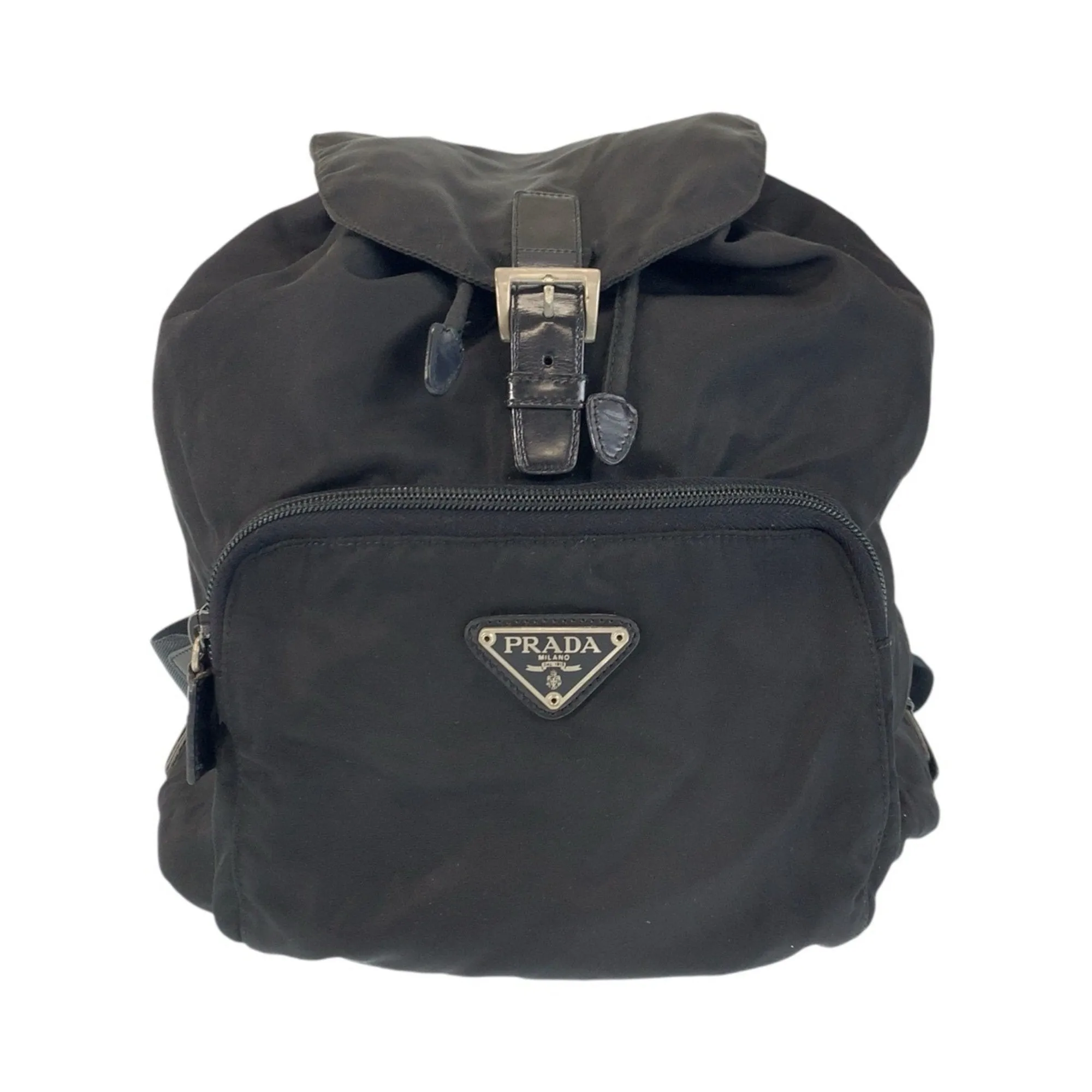 Prada Nylon Leather Backpack (Pre-Owned)