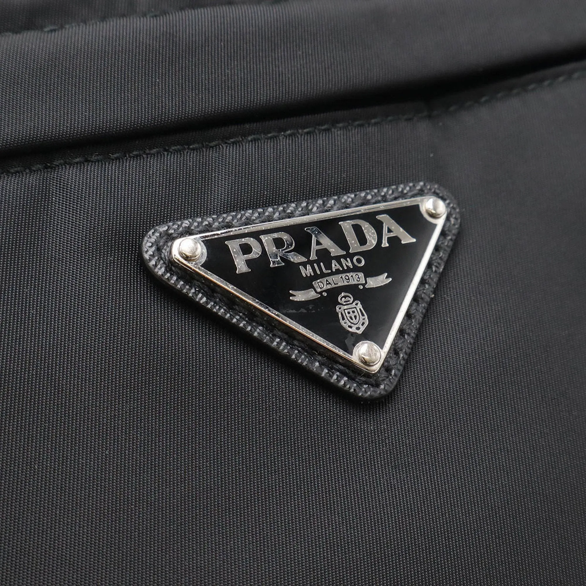Prada  Nylon Leather Backpack (Pre-Owned)