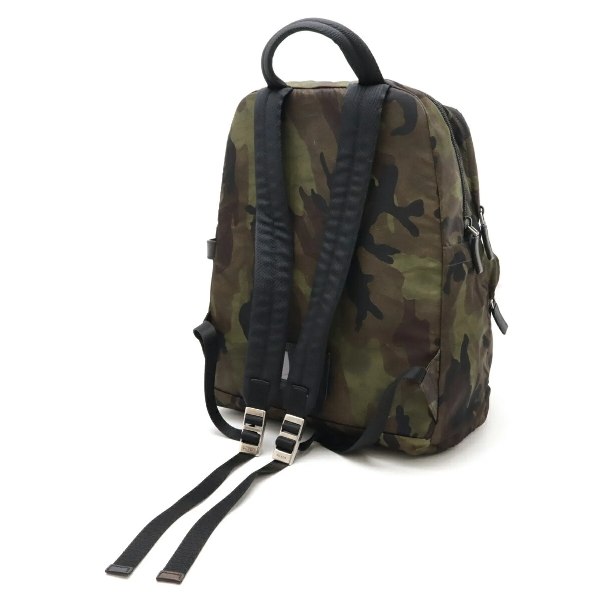 Prada  Nylon Leather Backpack (Pre-Owned)