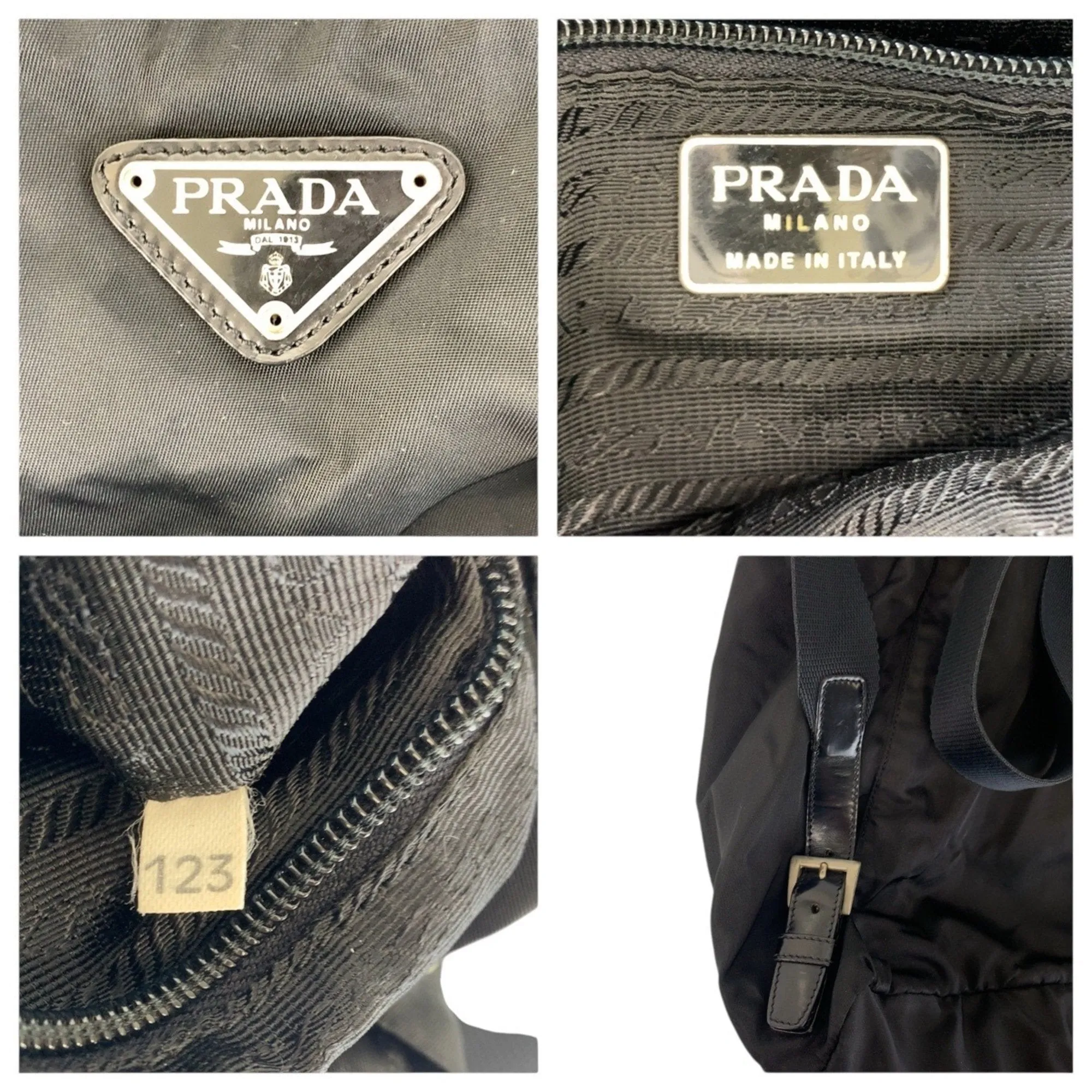Prada Nylon Leather Backpack (Pre-Owned)