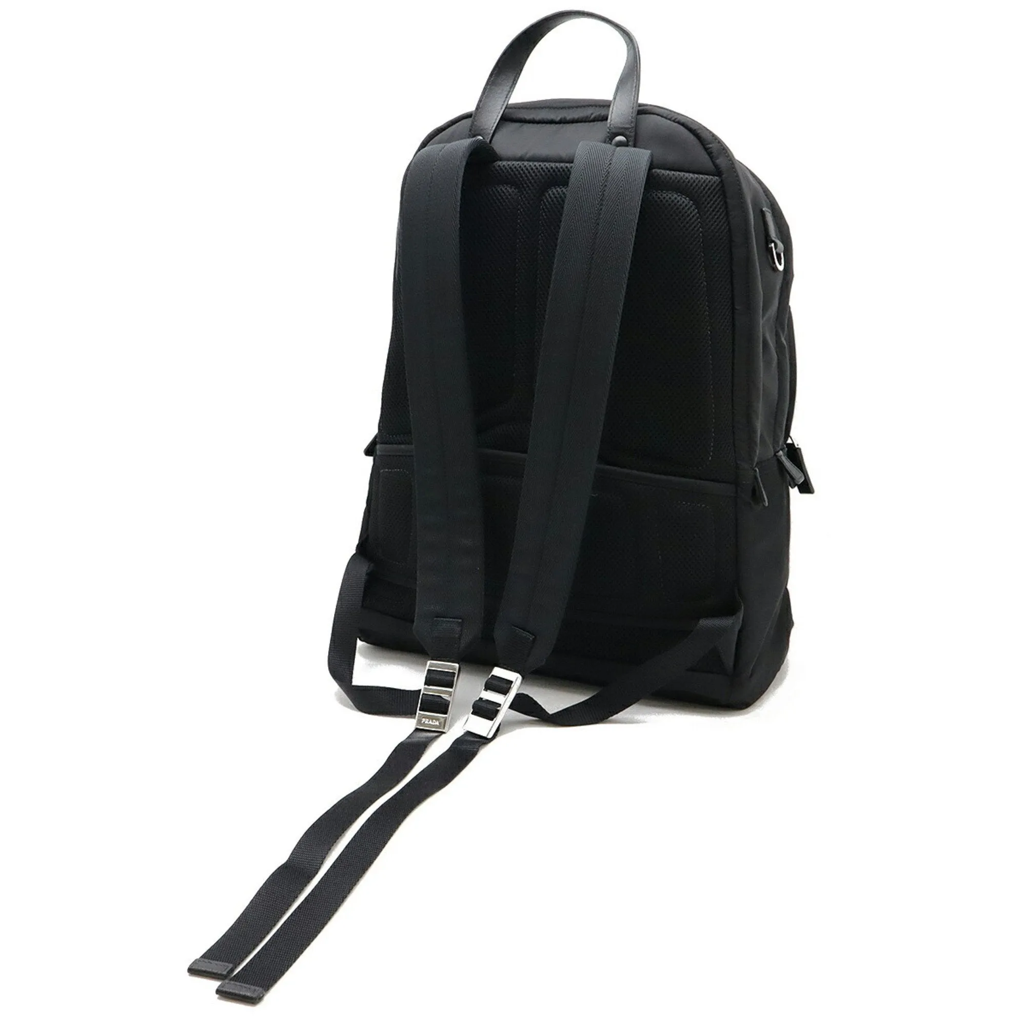 Prada  Nylon Leather Backpack (Pre-Owned)