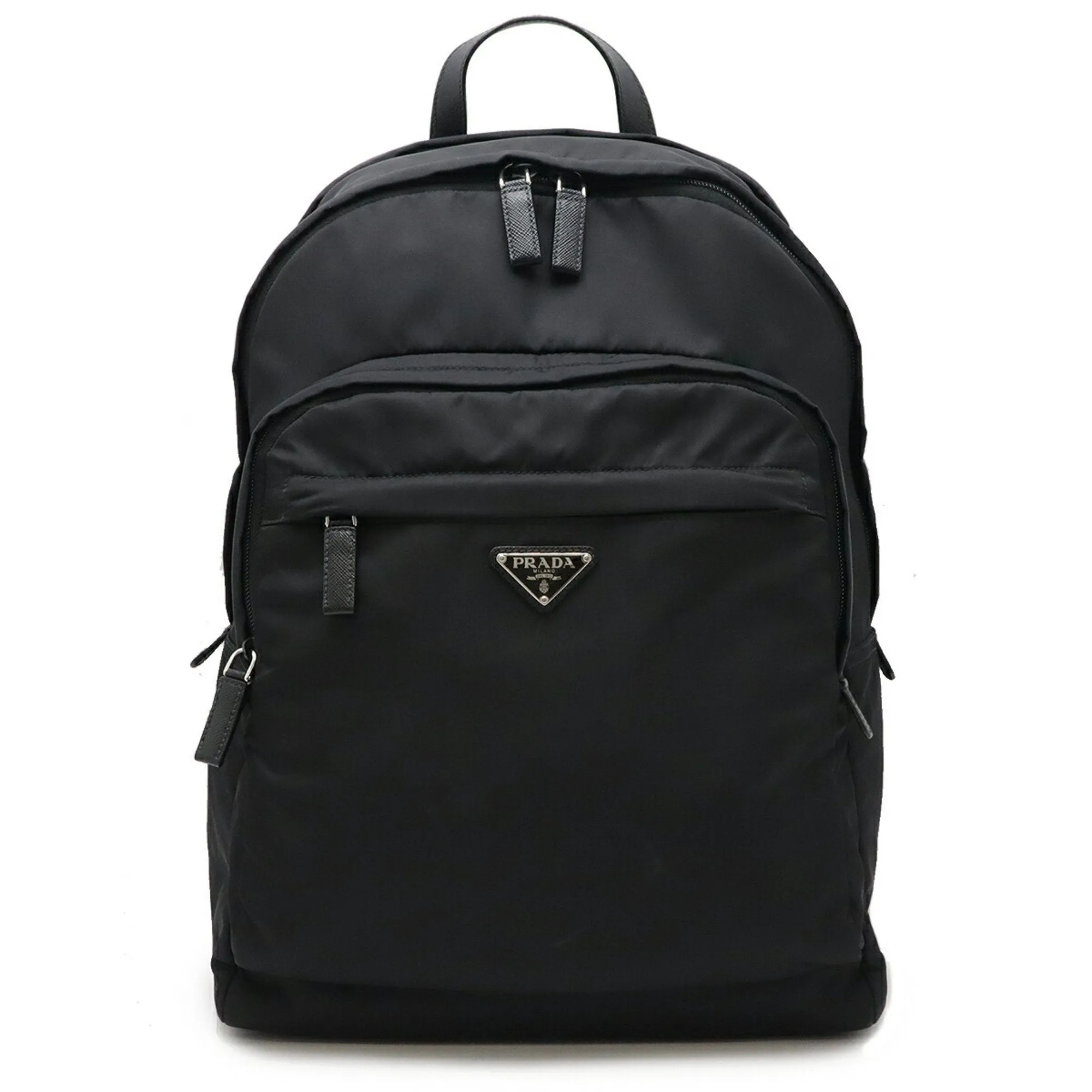 Prada  Nylon Leather Backpack (Pre-Owned)