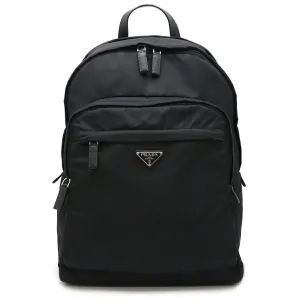 Prada  Nylon Leather Backpack (Pre-Owned)