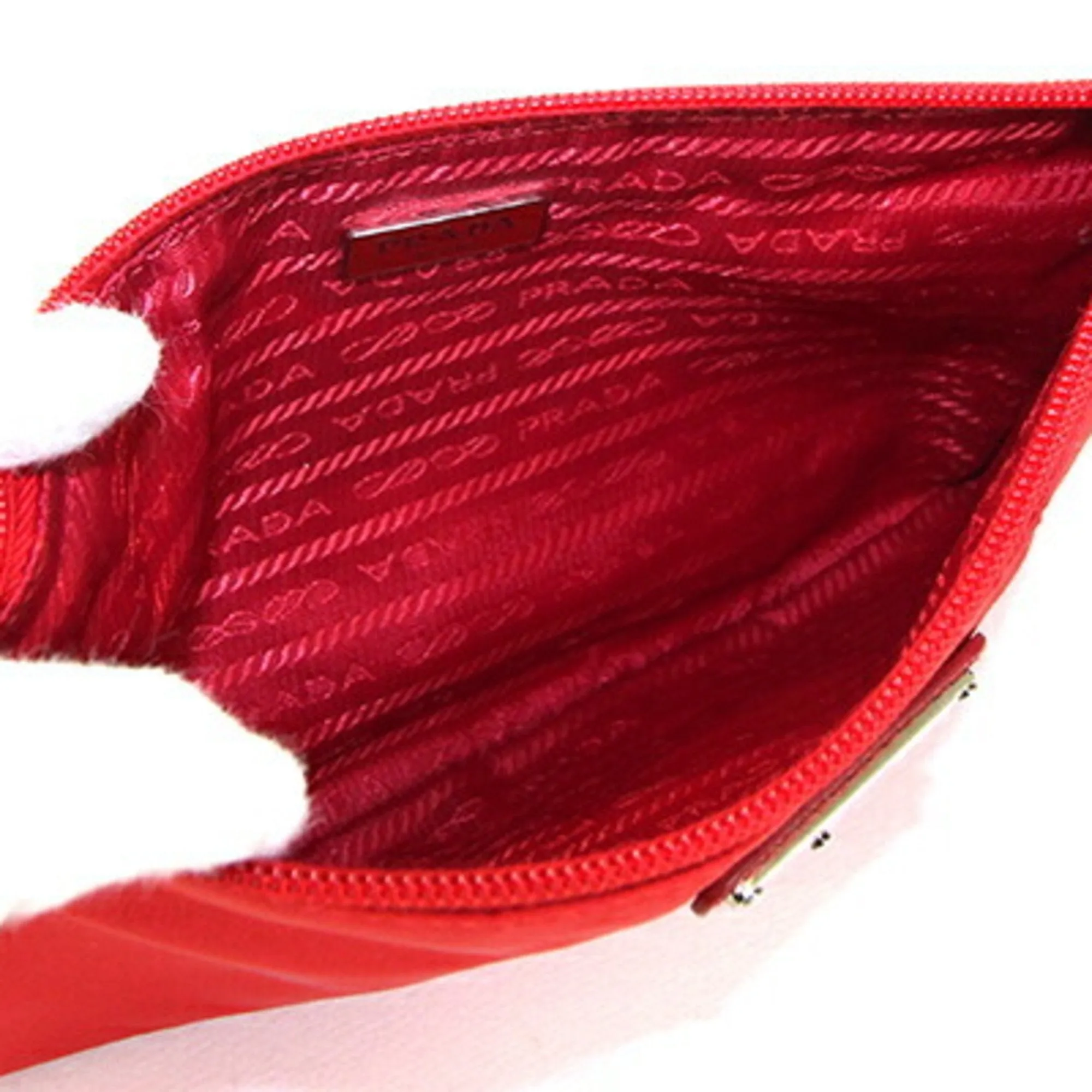 Prada Nylon Leather Clutch Bag Pouch (Pre-Owned)