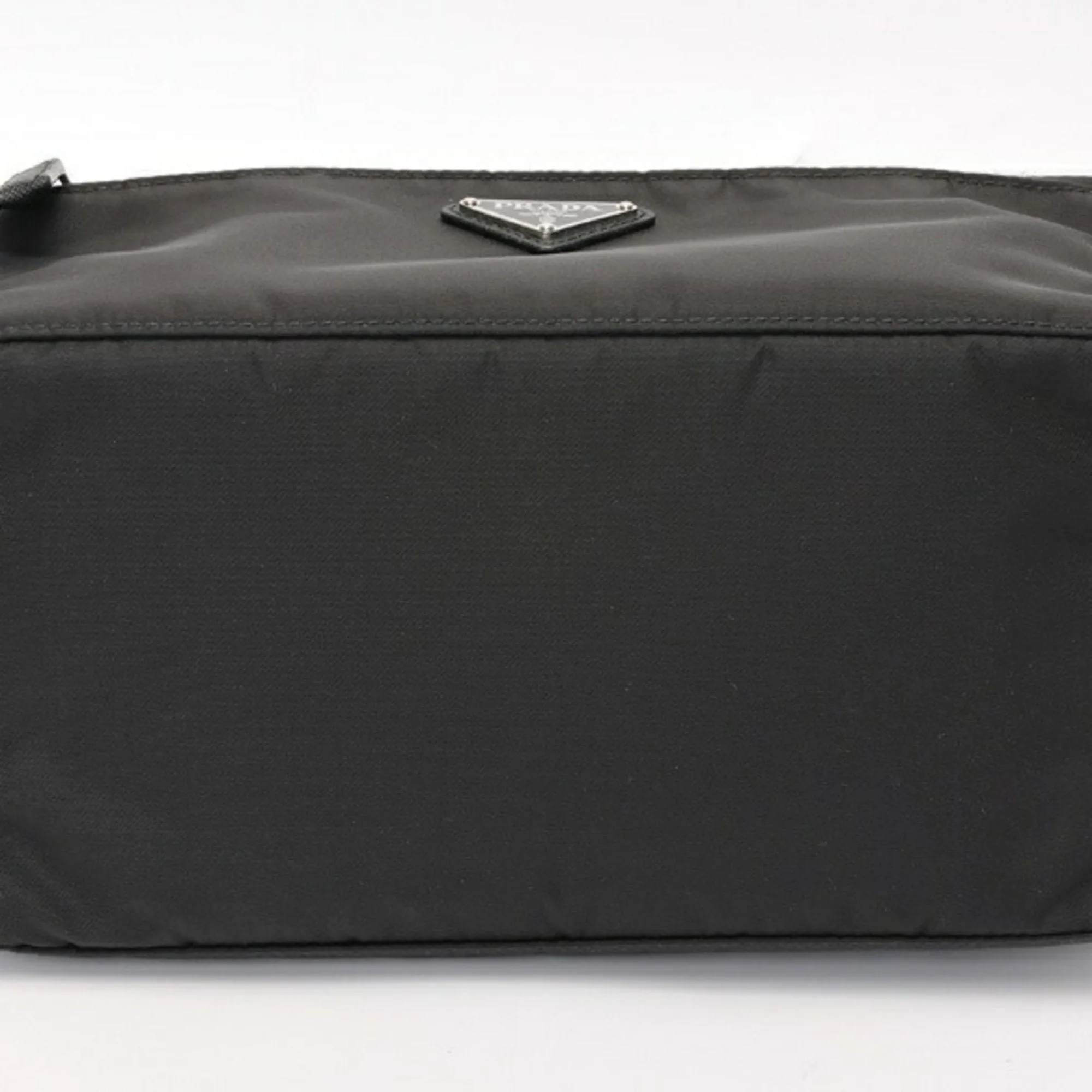 Prada Nylon Leather Clutch Bag Pouch (Pre-Owned)