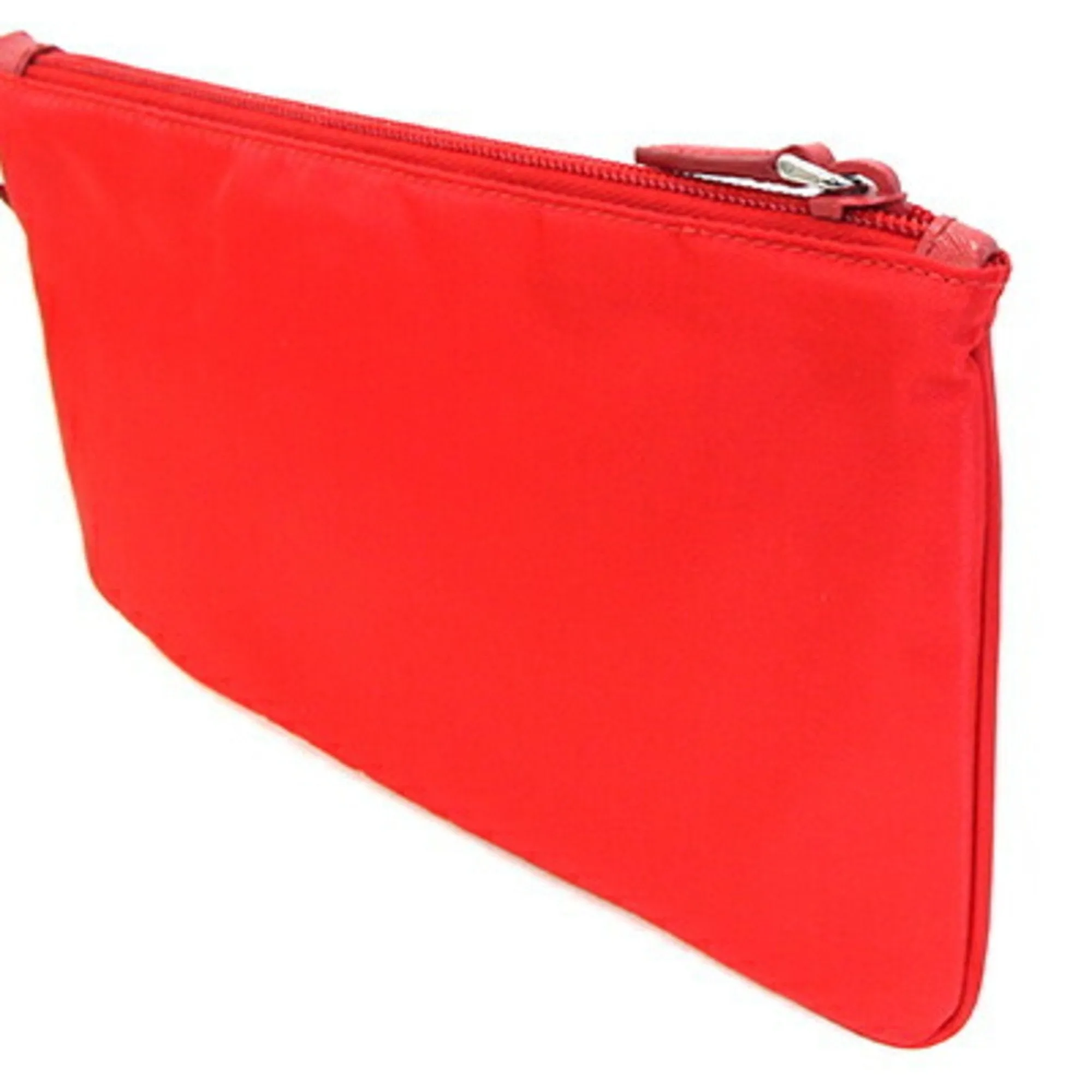 Prada Nylon Leather Clutch Bag Pouch (Pre-Owned)