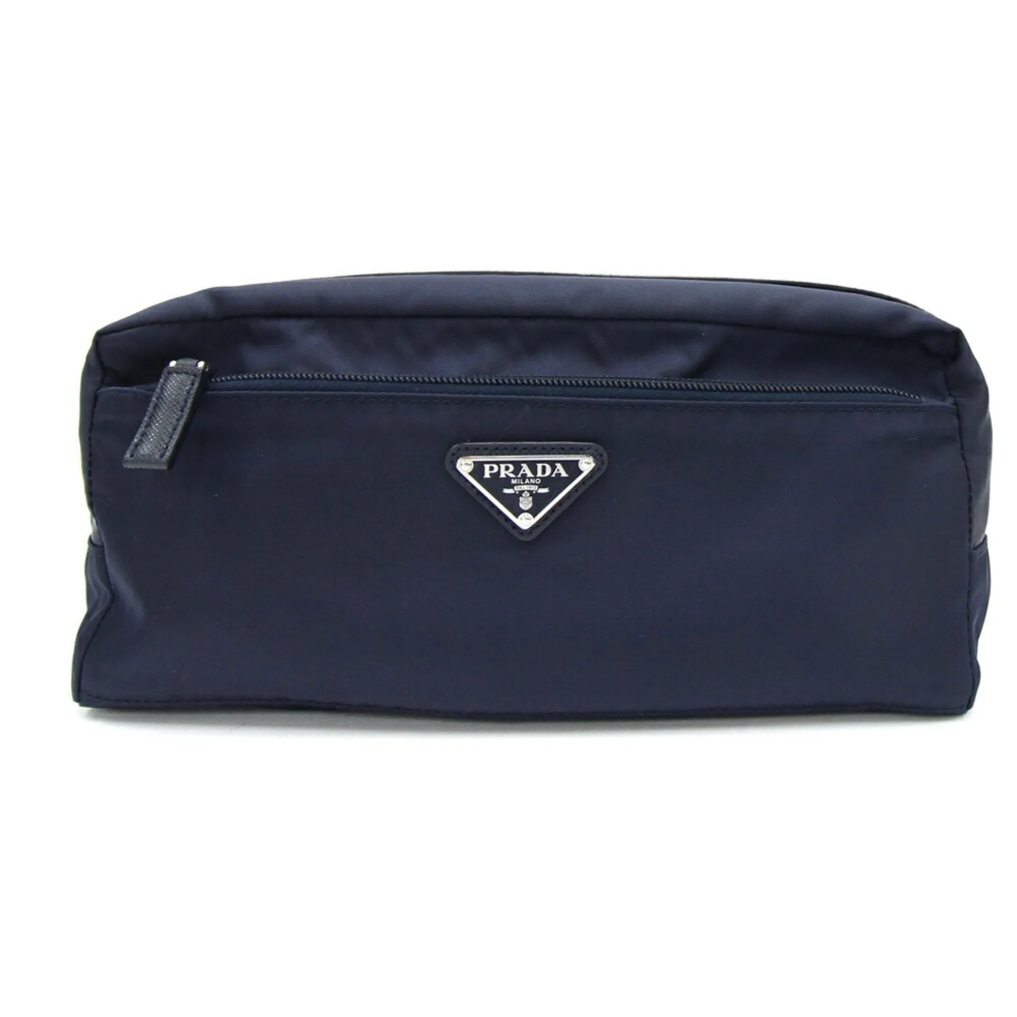 Prada Nylon Leather Clutch Bag (Pre-Owned)