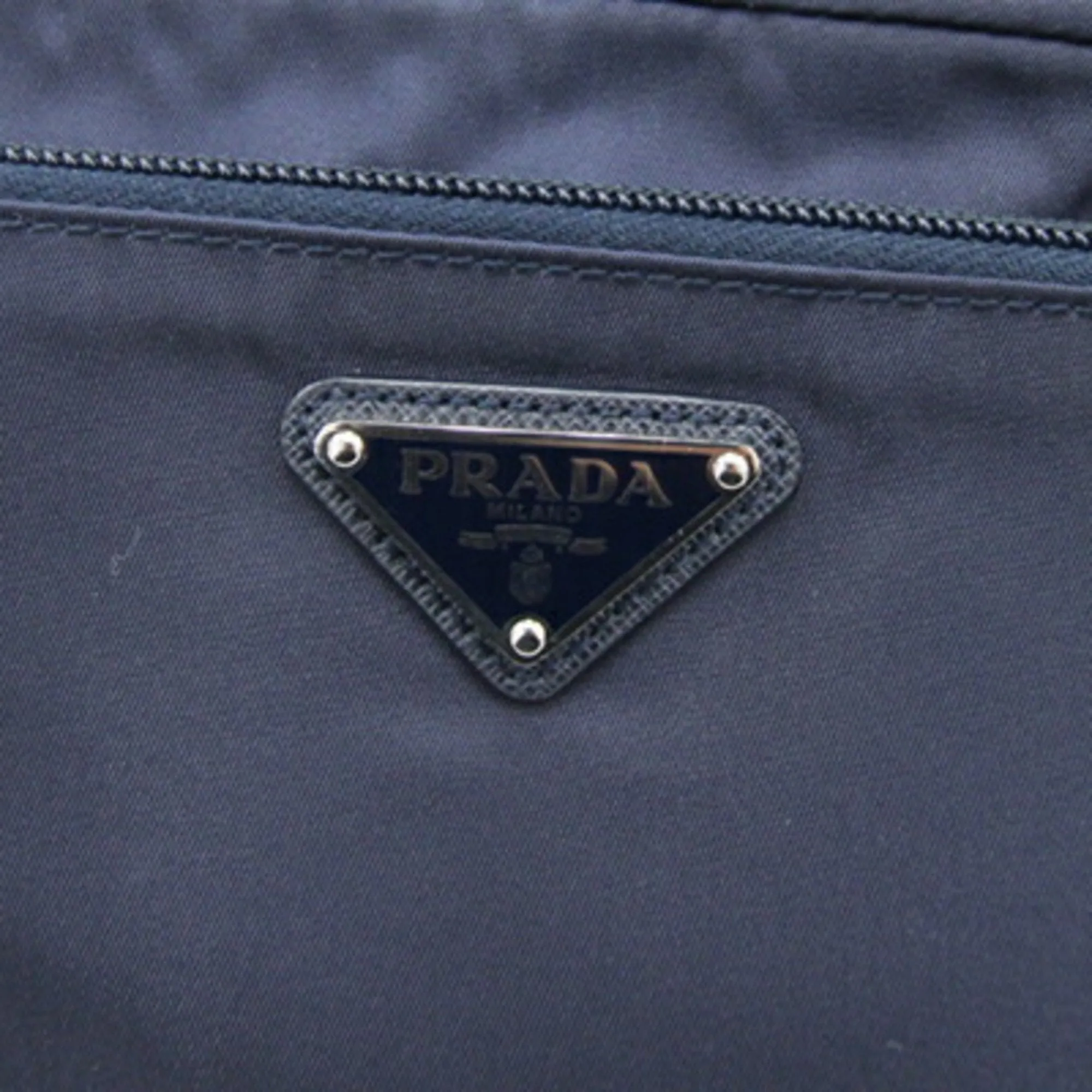 Prada Nylon Leather Clutch Bag (Pre-Owned)