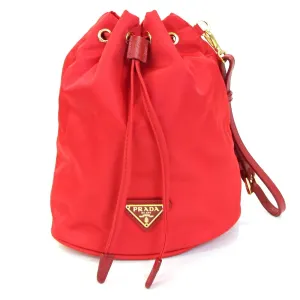 Prada Nylon Leather Handbag Pouch (Pre-Owned)