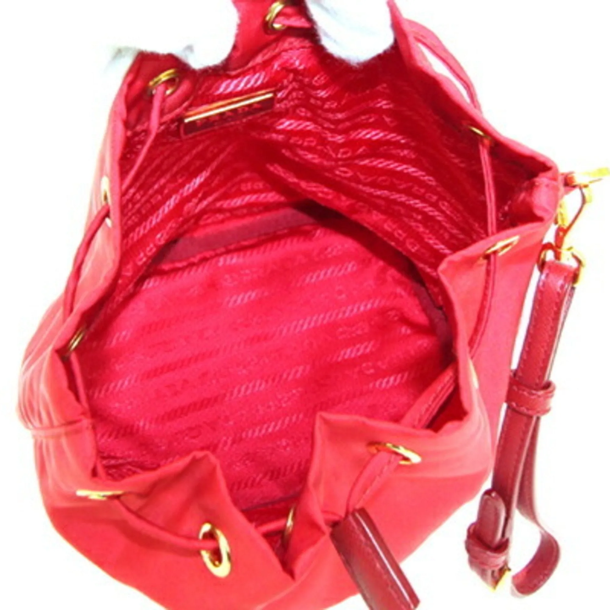 Prada Nylon Leather Handbag Pouch (Pre-Owned)