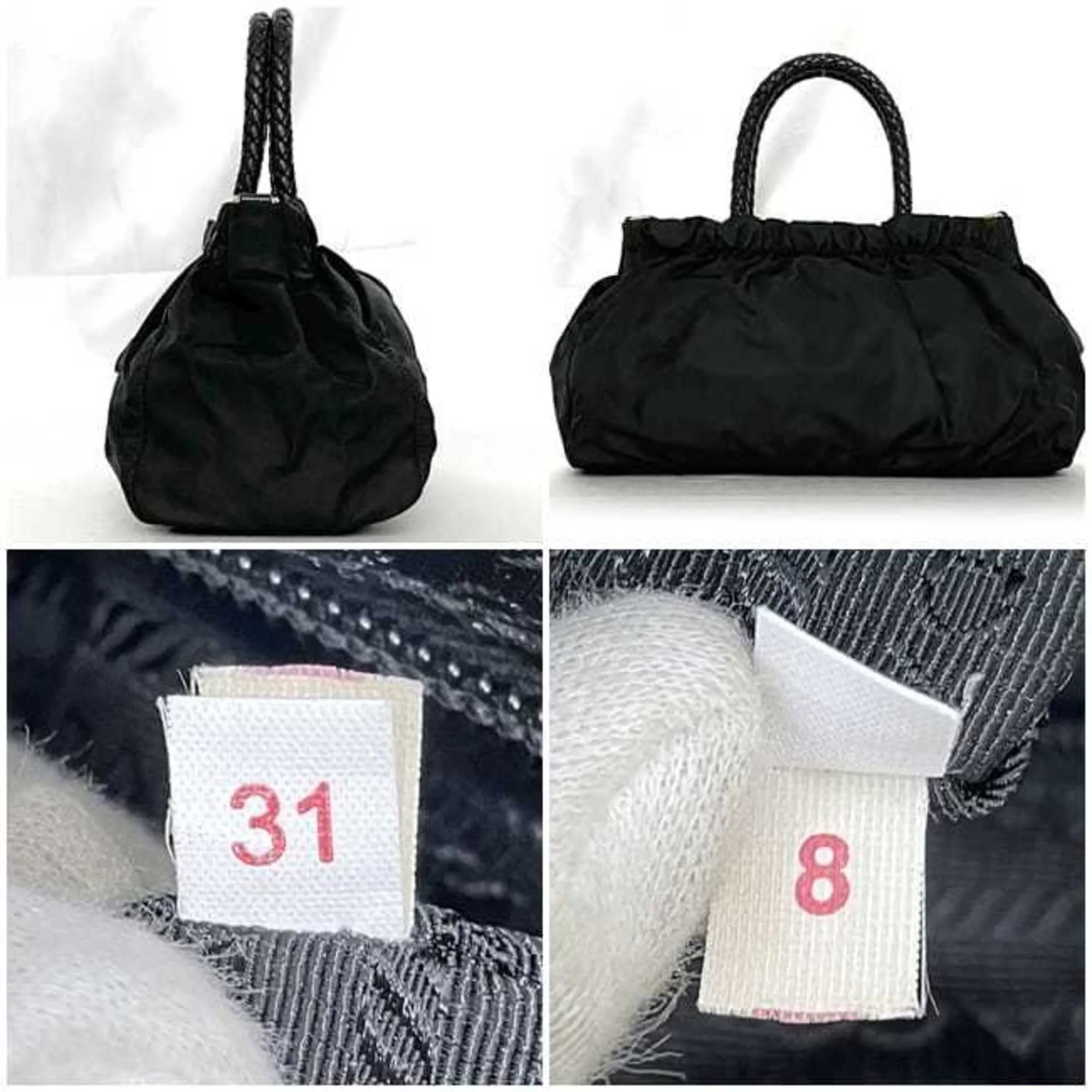Prada  Nylon Leather Handbag (Pre-Owned)