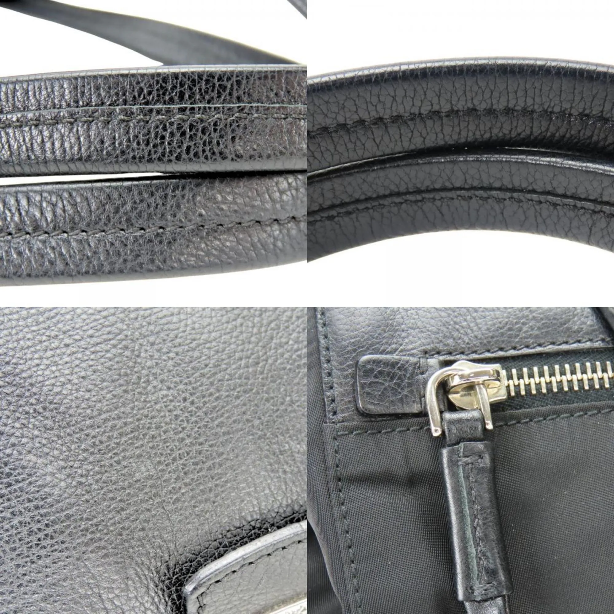 Prada  Nylon Leather Handbag (Pre-Owned)