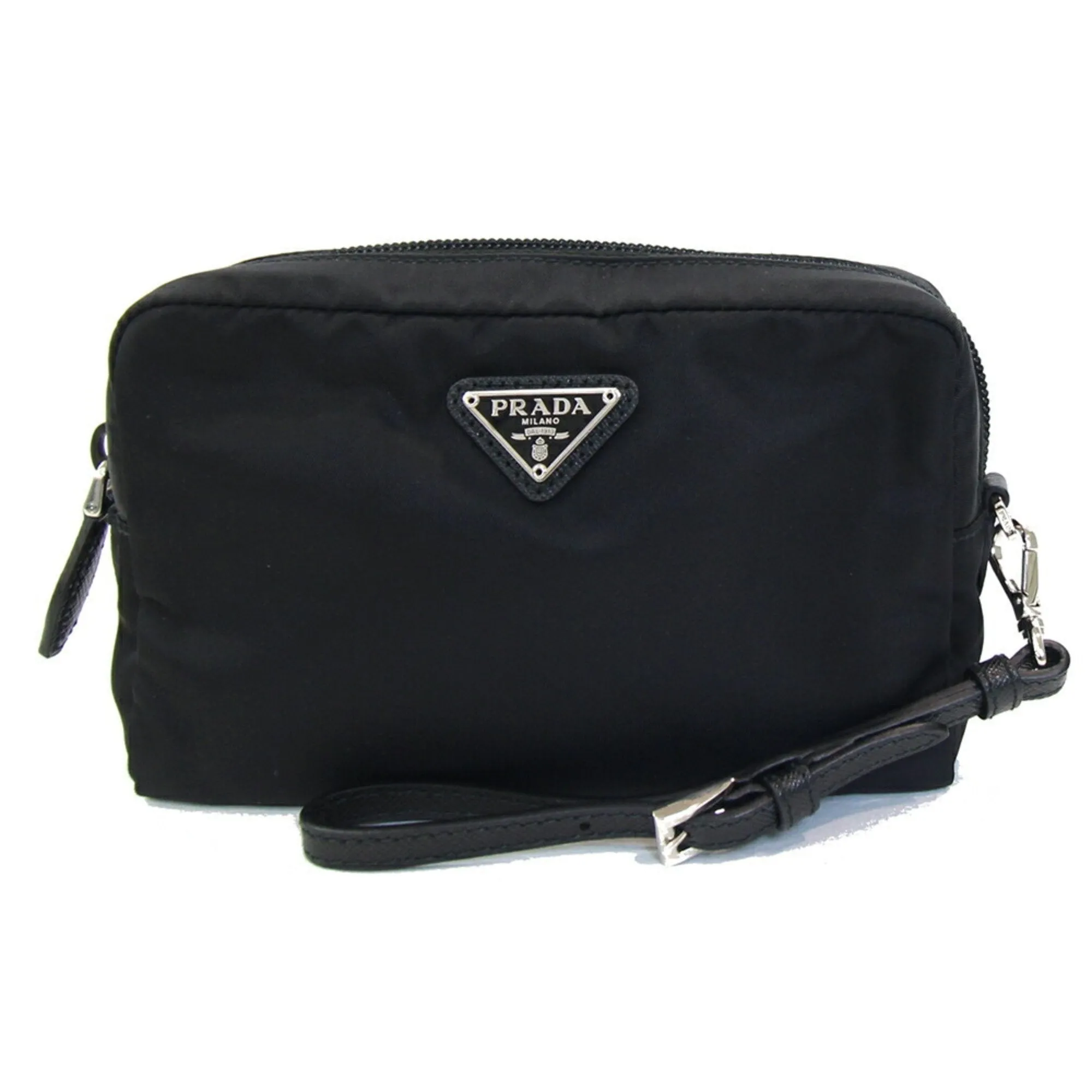 Prada Nylon Leather Pouch (Pre-Owned)