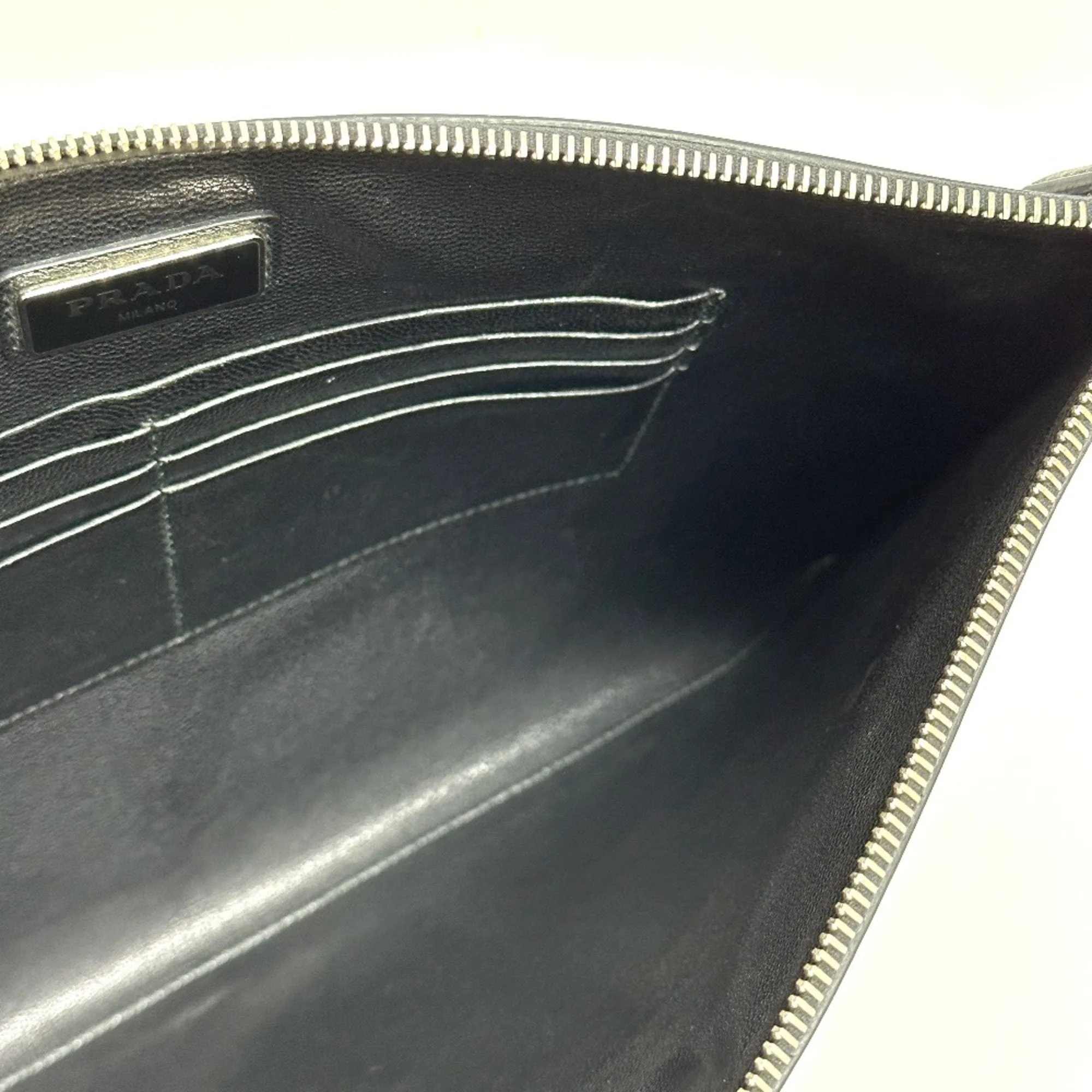 Prada Saffiano Leather Clutch Bag (Pre-Owned)