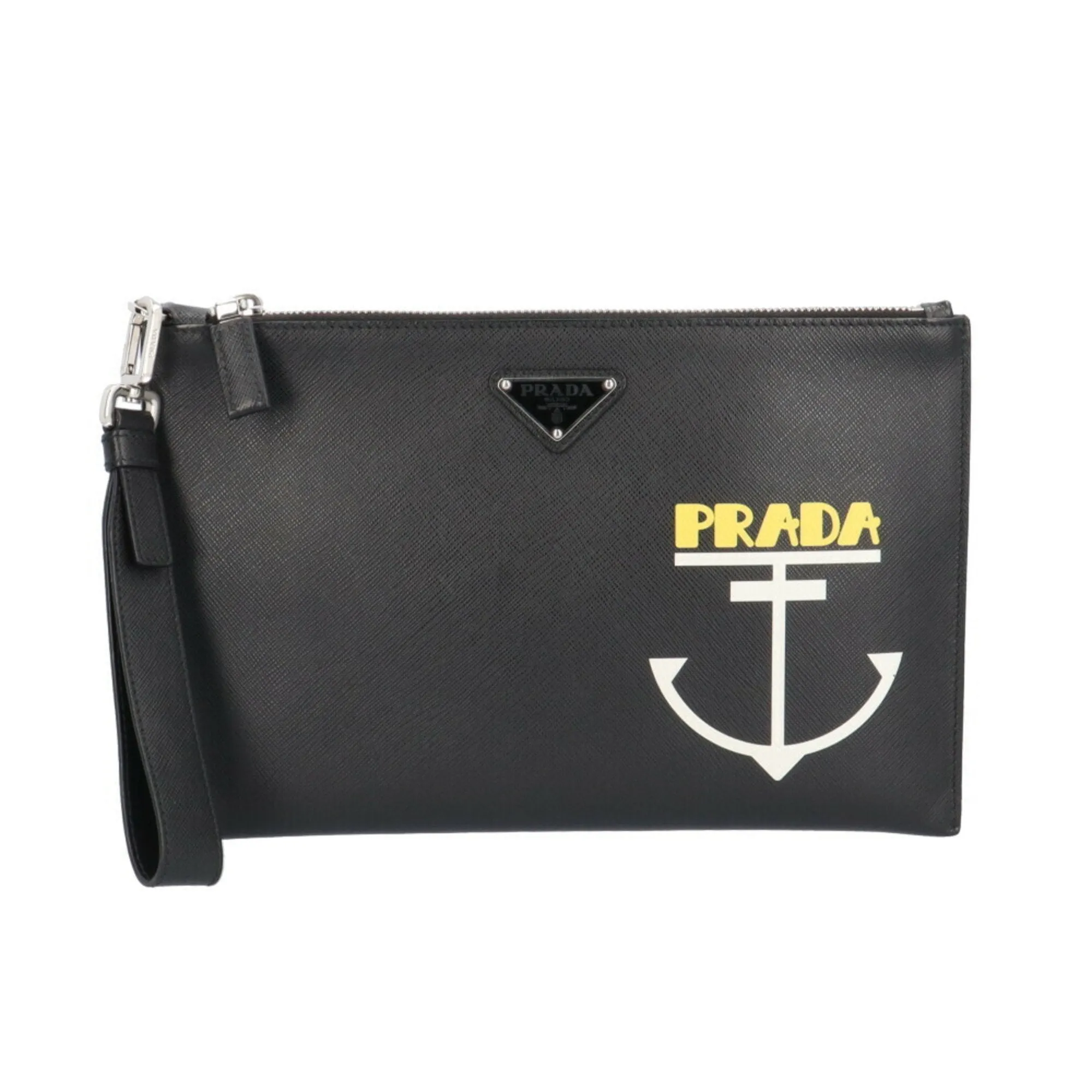 Prada Saffiano  Leather Clutch Bag (Pre-Owned)